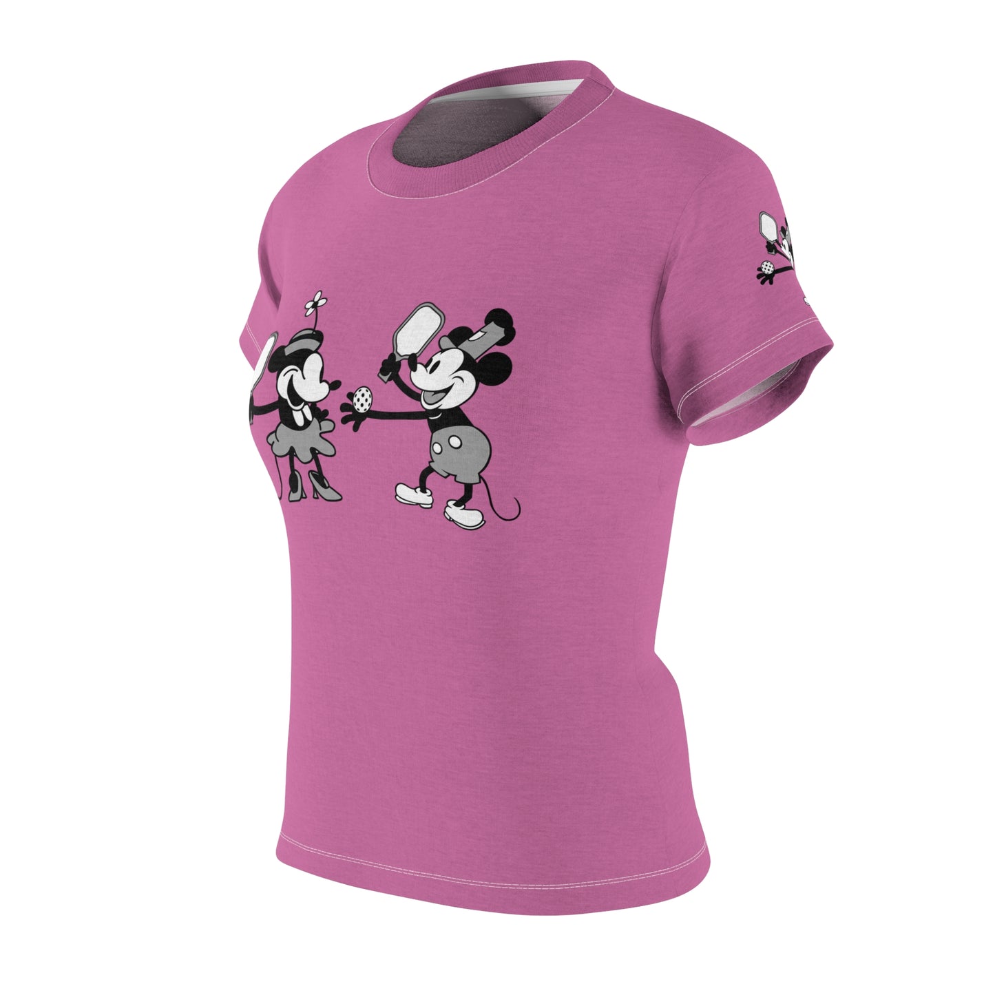 Steamboat Mickey Pickleball Game Pink Tee Shirt