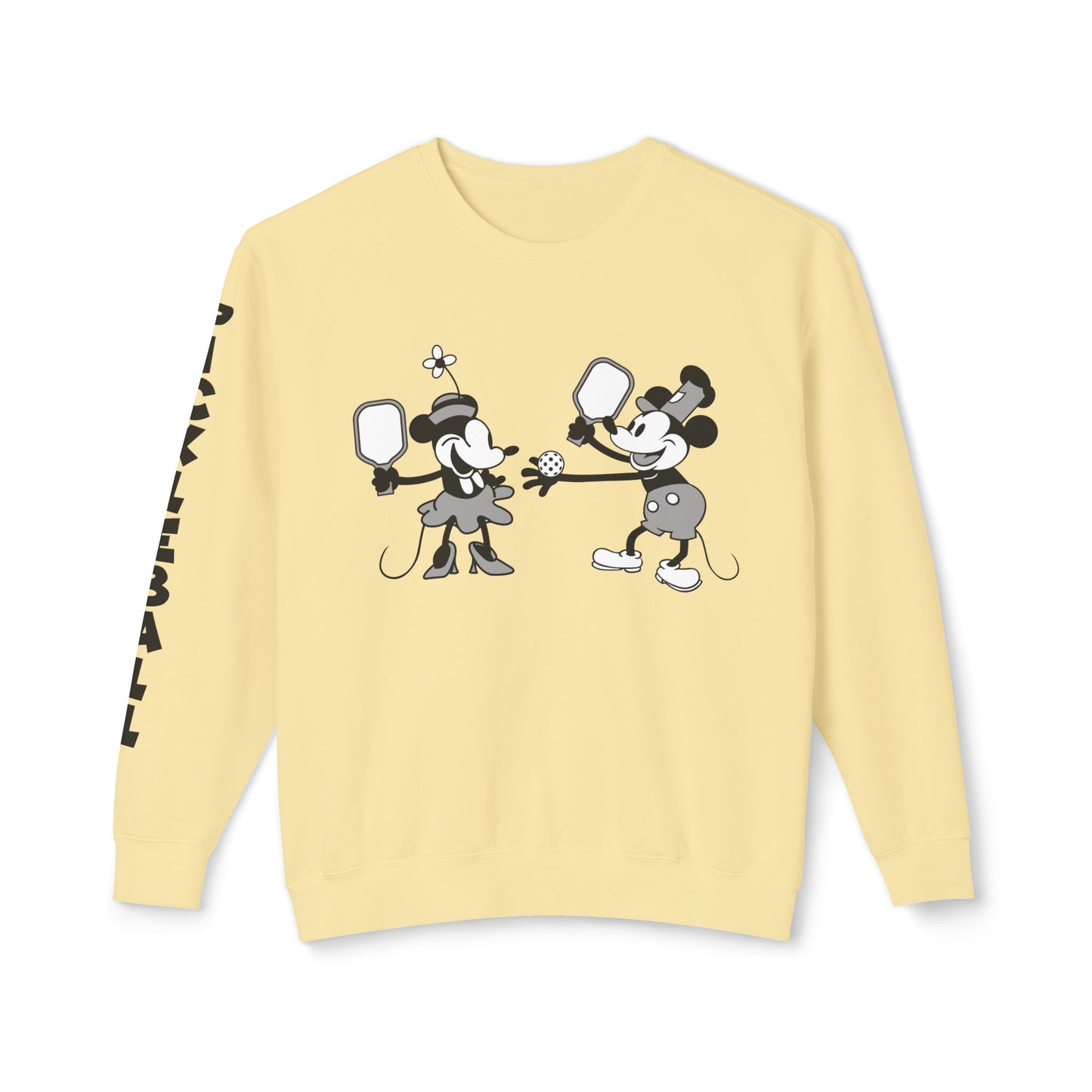 Steamboat Mickey Pickleball Game Unisex Lightweight Crewneck Sweatshirt