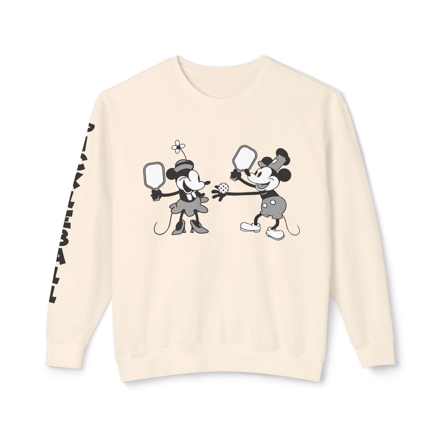 Steamboat Mickey Pickleball Game Unisex Lightweight Crewneck Sweatshirt