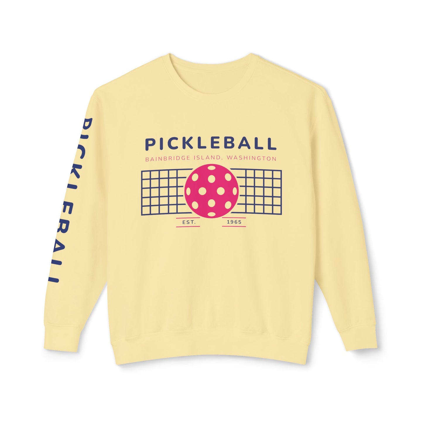 1965 Pickleball Ball & Net Unisex Lightweight Crewneck Sweatshirt