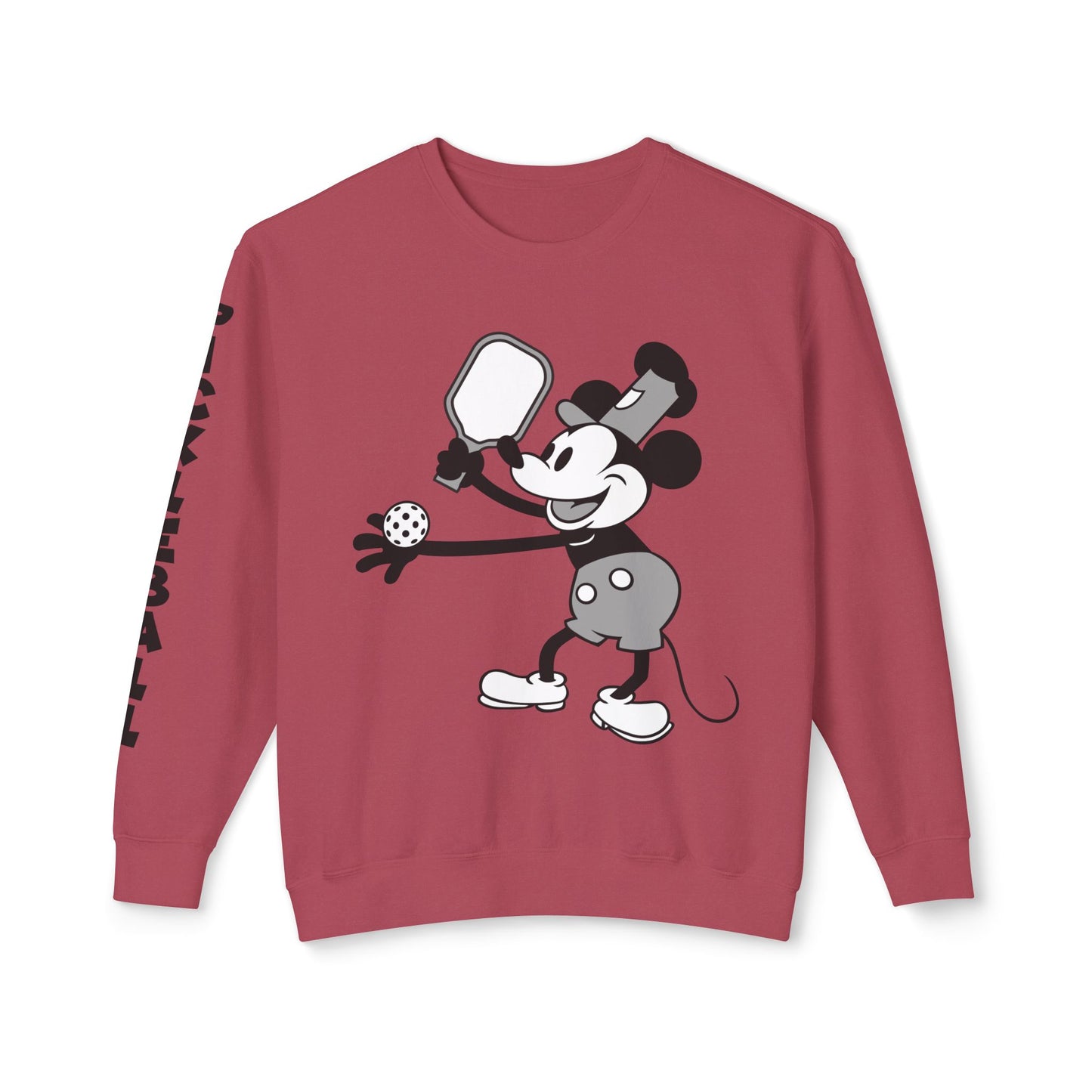 Steamboat Mickey Pickleball Unisex Lightweight Crewneck Sweatshirt