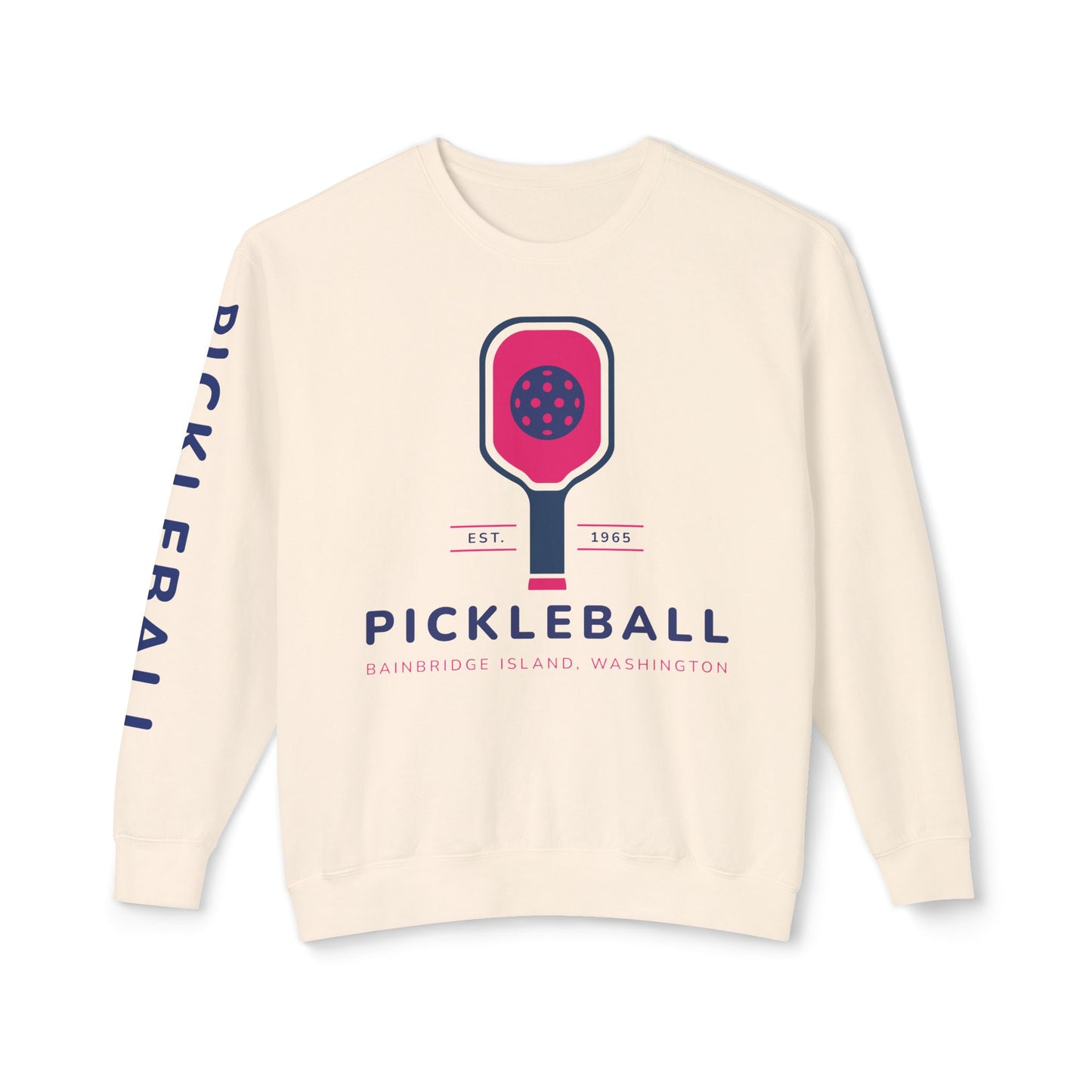 1965 Pickleball Pink Paddles Unisex Lightweight Crewneck Sweatshirt
