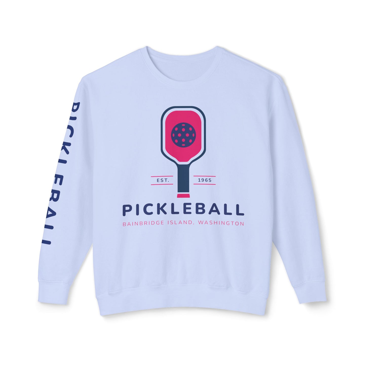 1965 Pickleball Pink Paddles Unisex Lightweight Crewneck Sweatshirt