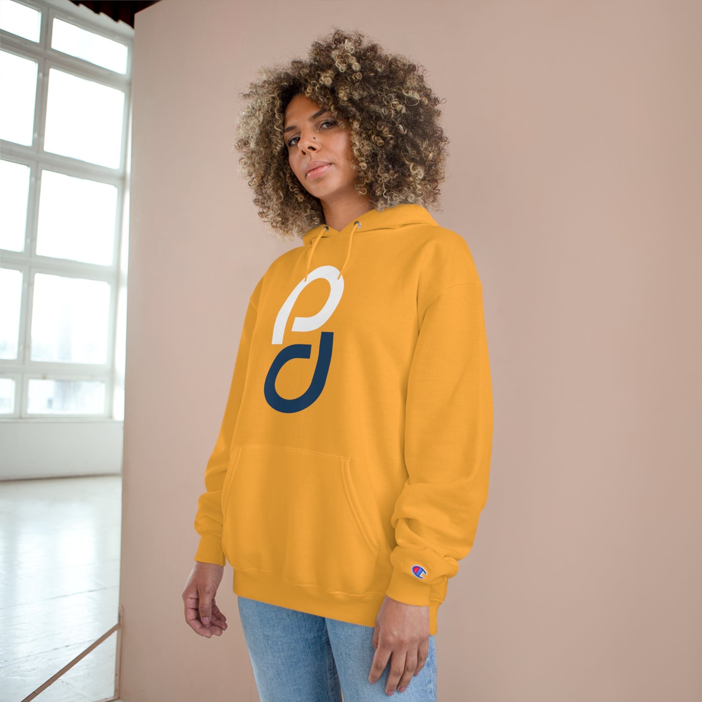 PD Pickleball Blues III – White Blue Champion Hoodie