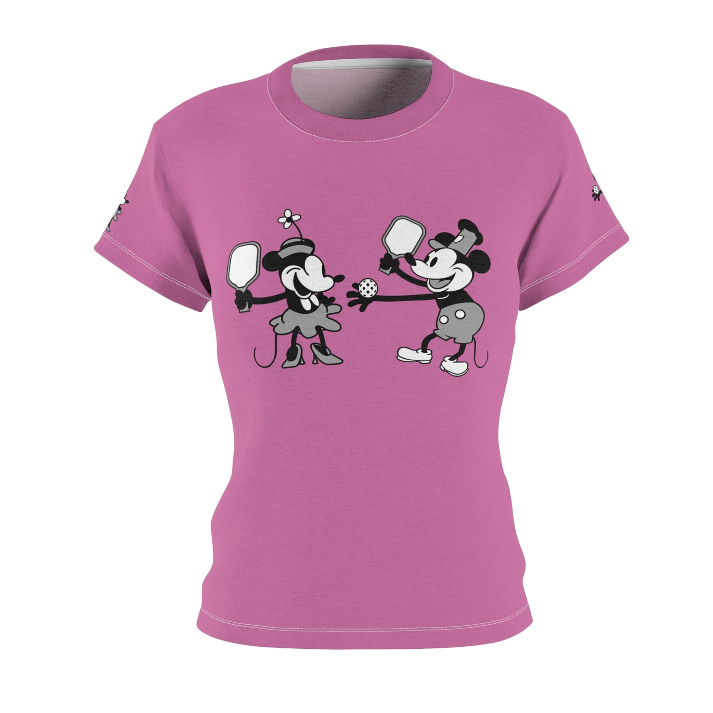 Steamboat Mickey Pickleball Game Pink Tee Shirt