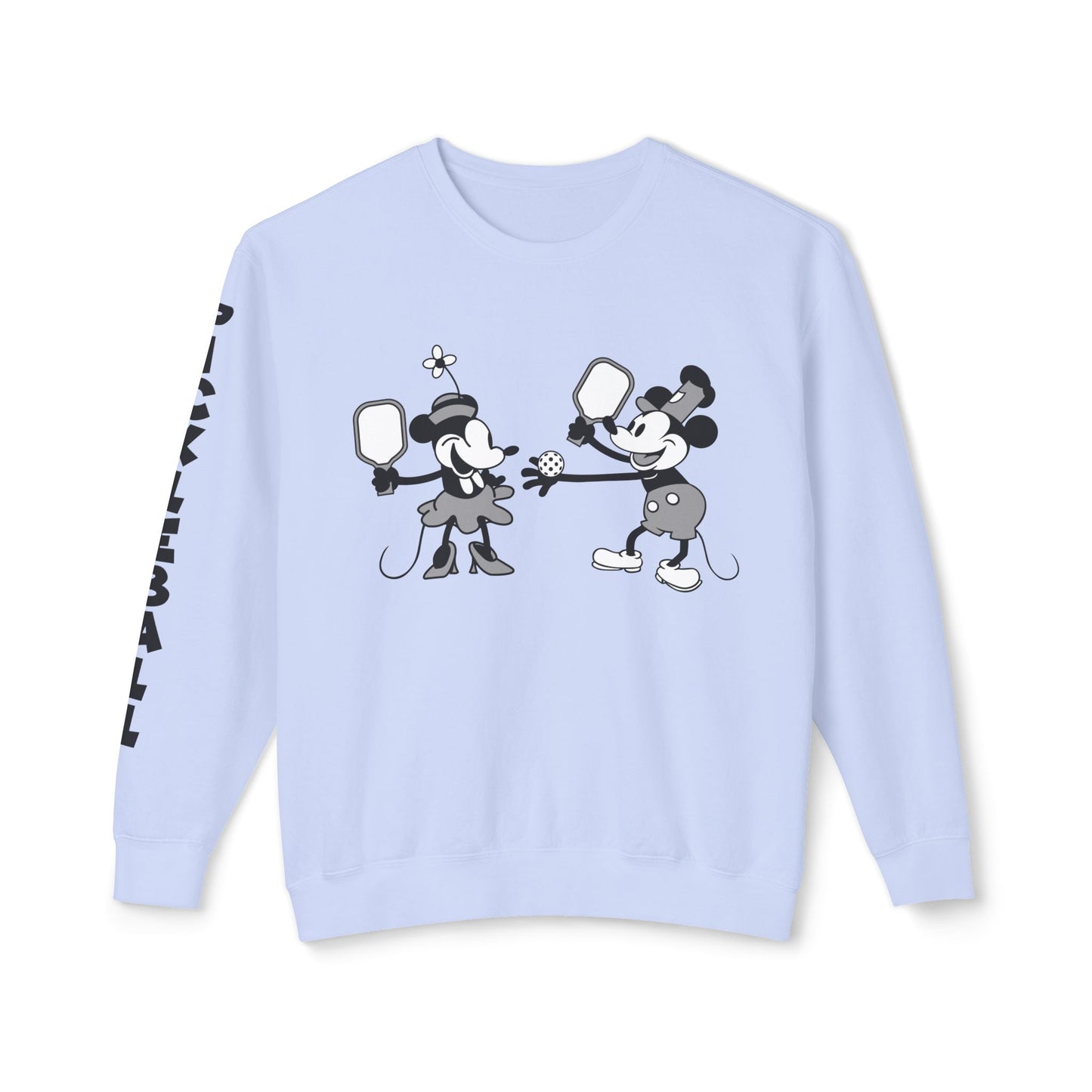 Steamboat Mickey Pickleball Game Unisex Lightweight Crewneck Sweatshirt