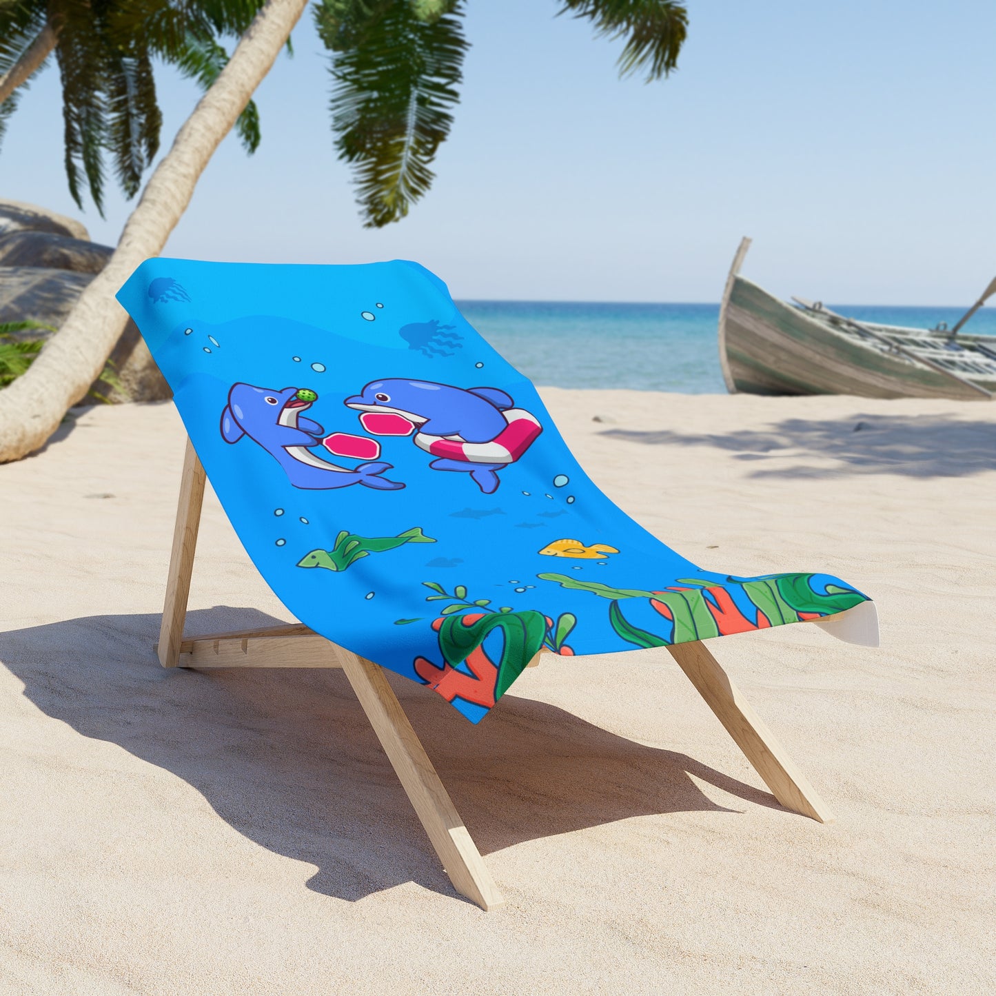 Pickleball Porpoises Beach Towel