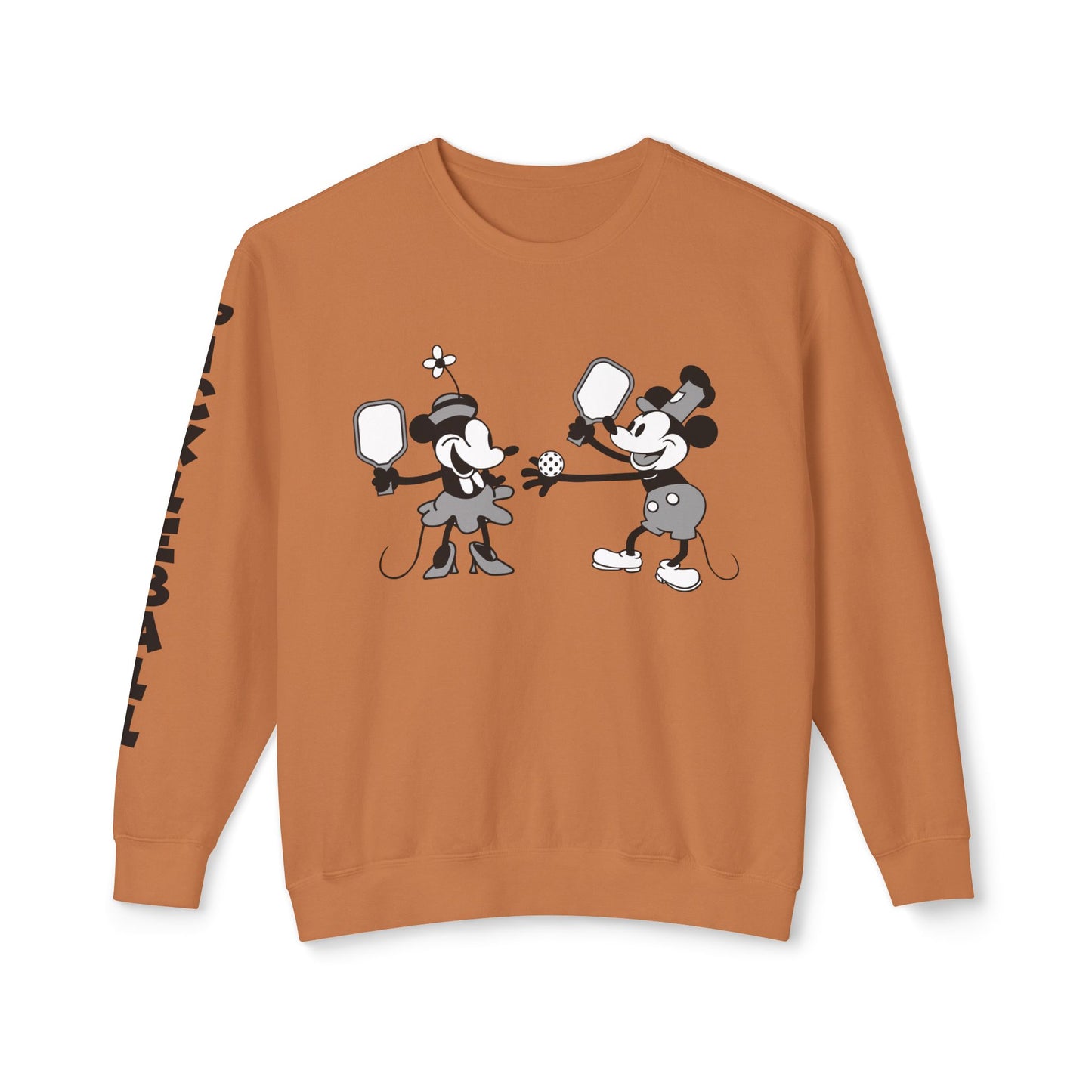 Steamboat Mickey Pickleball Game Unisex Lightweight Crewneck Sweatshirt