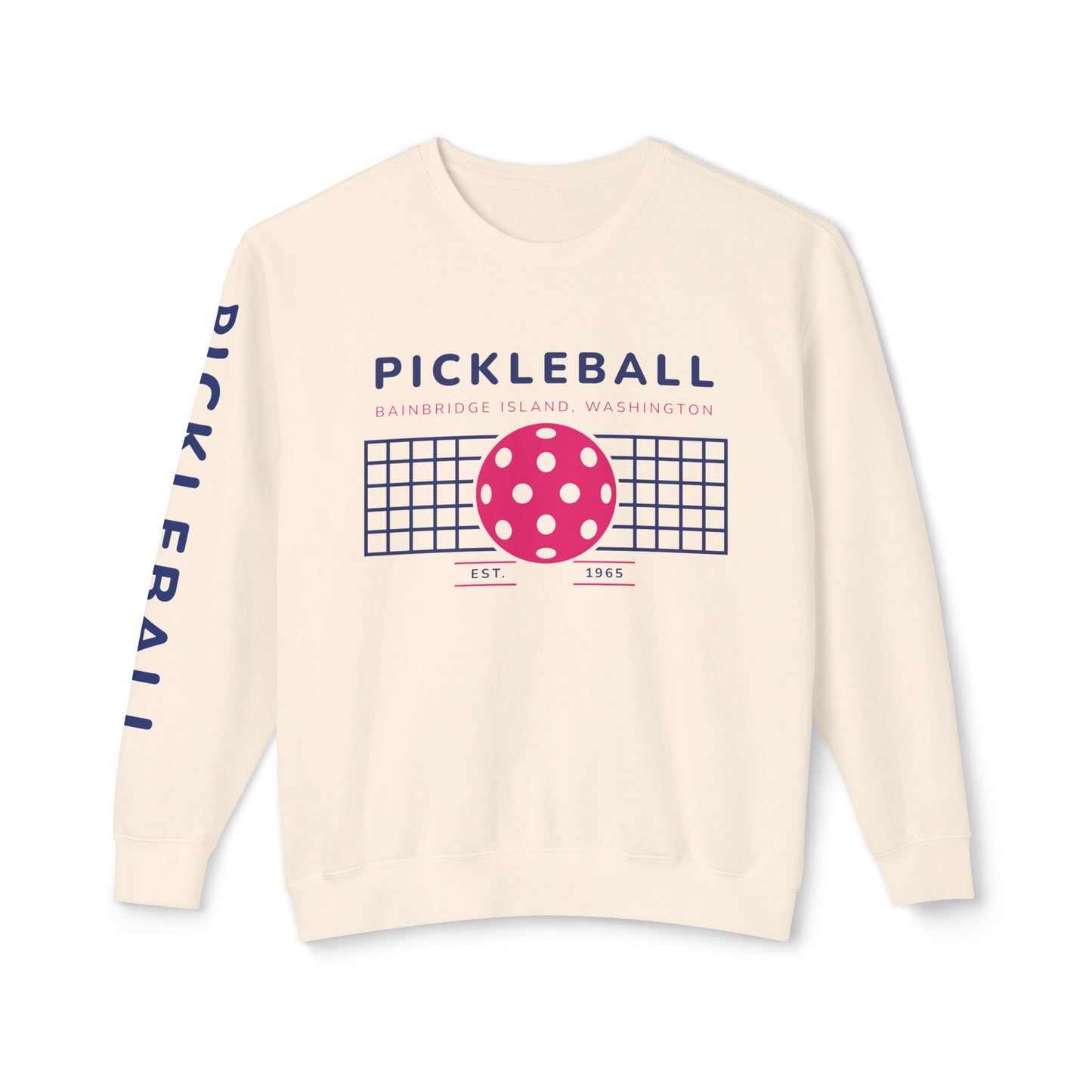 1965 Pickleball Ball & Net Unisex Lightweight Crewneck Sweatshirt