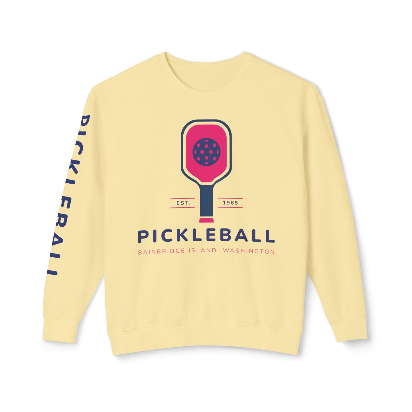 1965 Pickleball Pink Paddles Unisex Lightweight Crewneck Sweatshirt