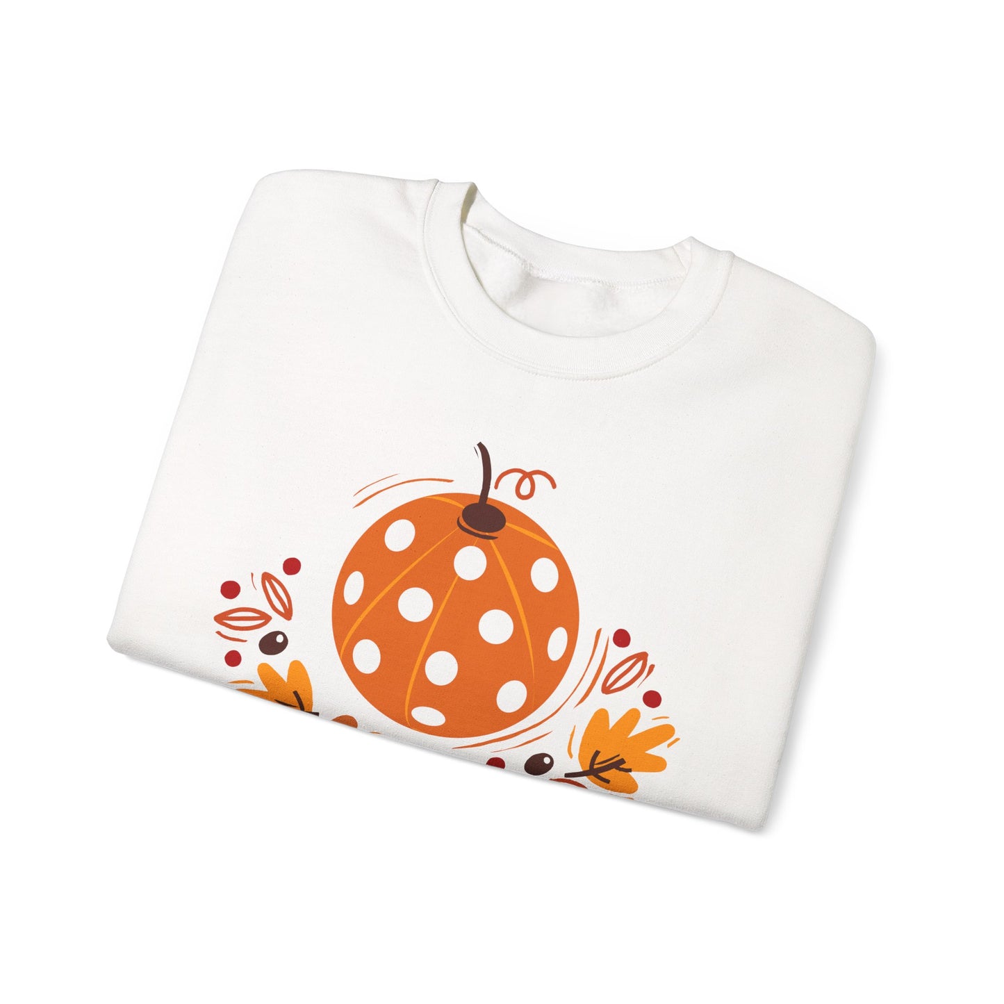 Pickleball Pumpkin Happy Thanksgiving Unisex Heavy Blend™ Crewneck Sweatshirt