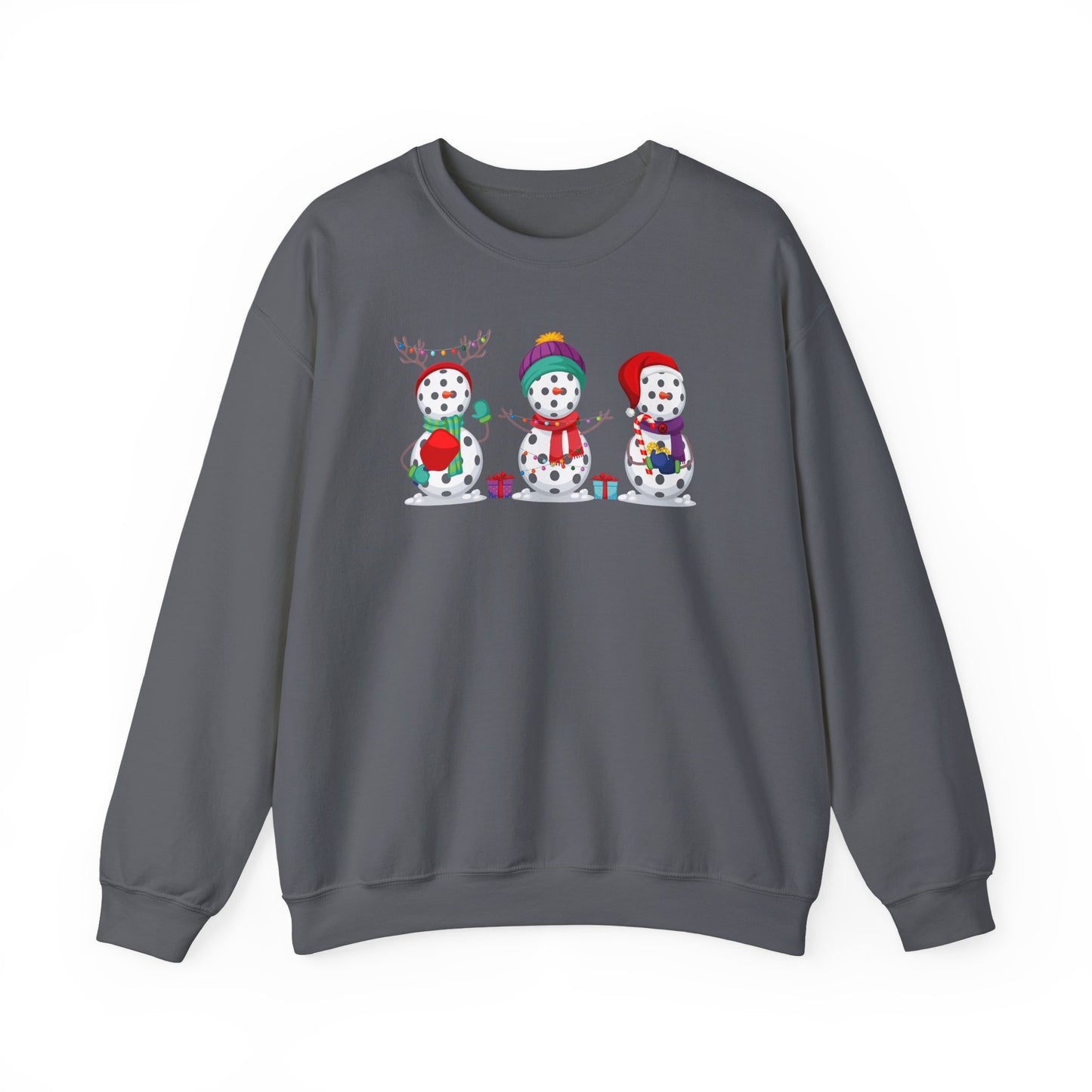 Pickleball Snowman Trio Unisex Heavy Blend™ Crewneck Sweatshirt