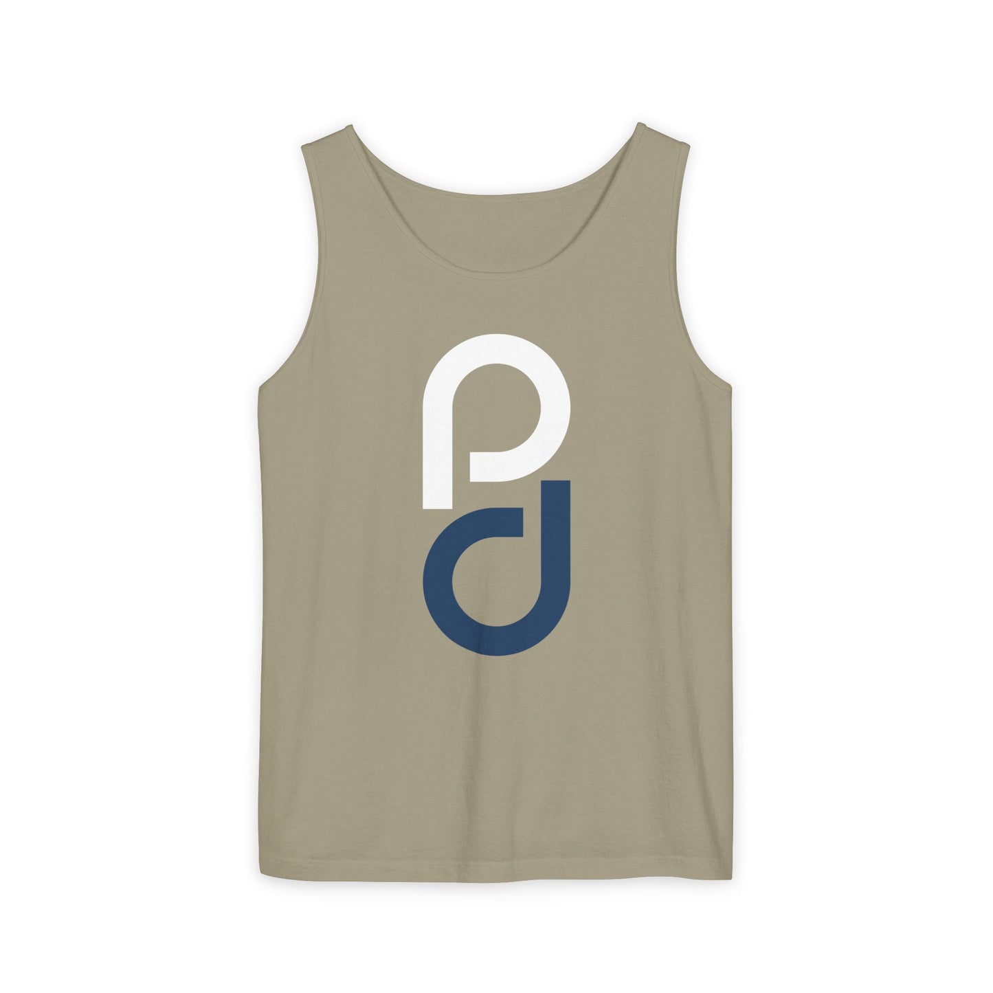 PD Pickleball Blues III – White Blue Unisex Garment-Dyed Tank Top