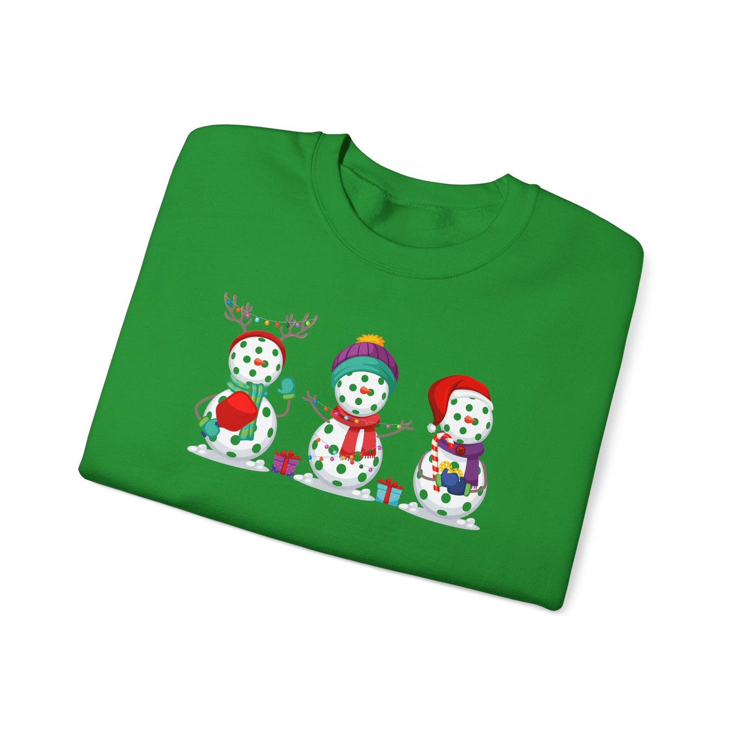 Pickleball Snowman Trio Unisex Heavy Blend™ Crewneck Sweatshirt