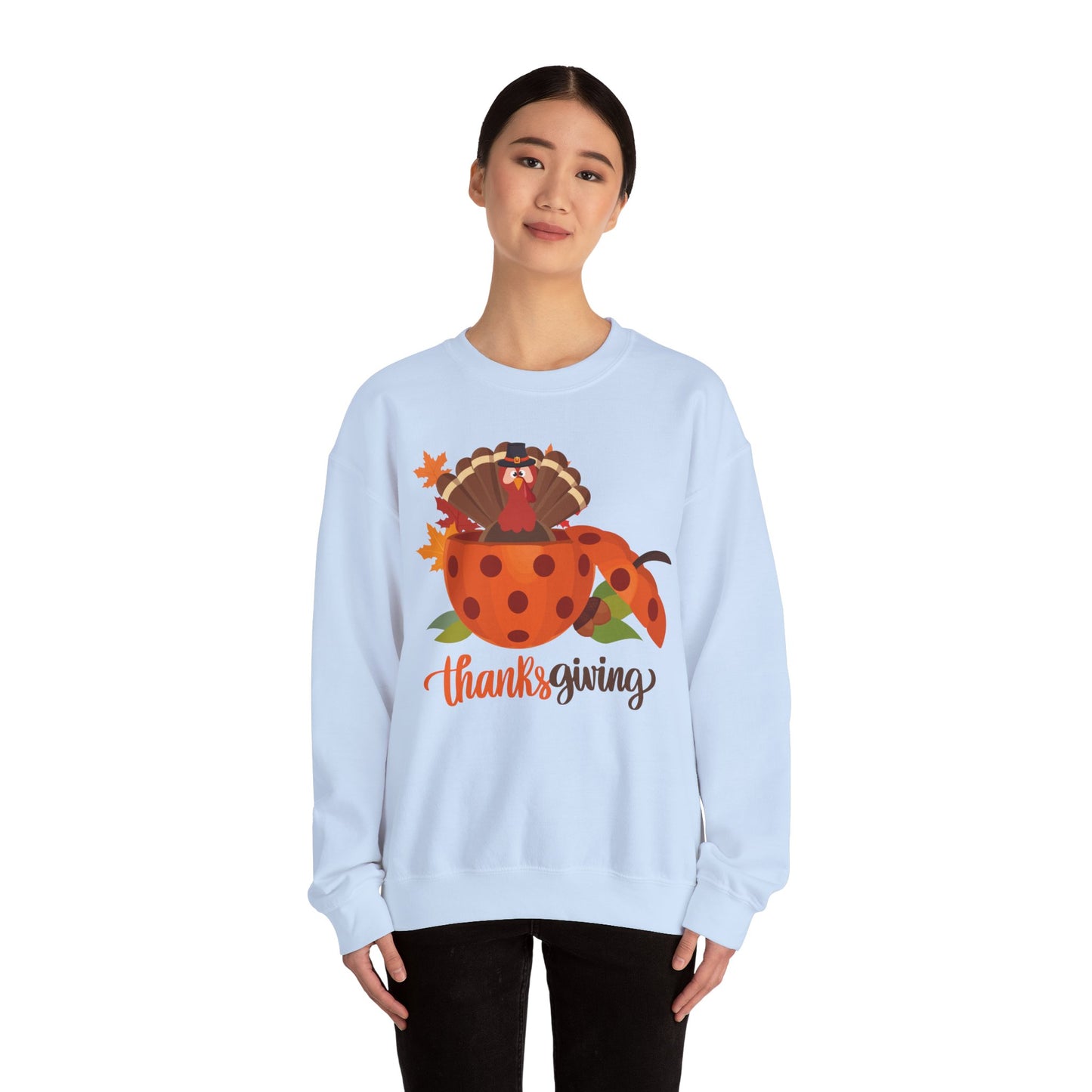 Thanksgiving Turkey Pickleball Unisex Heavy Blend™ Crewneck Sweatshirt