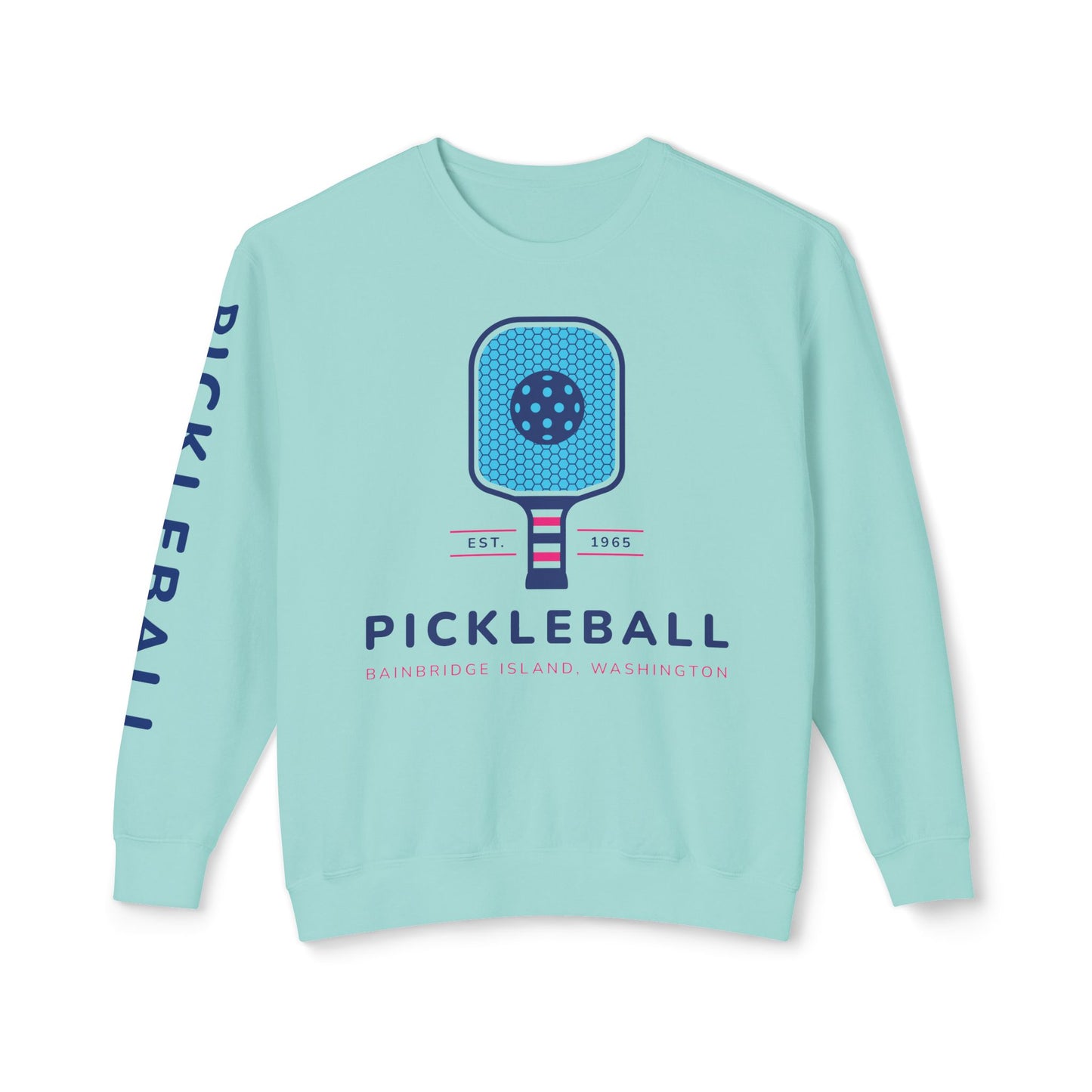 1965 Pickleball Blue Paddles Unisex Lightweight Crewneck Sweatshirt