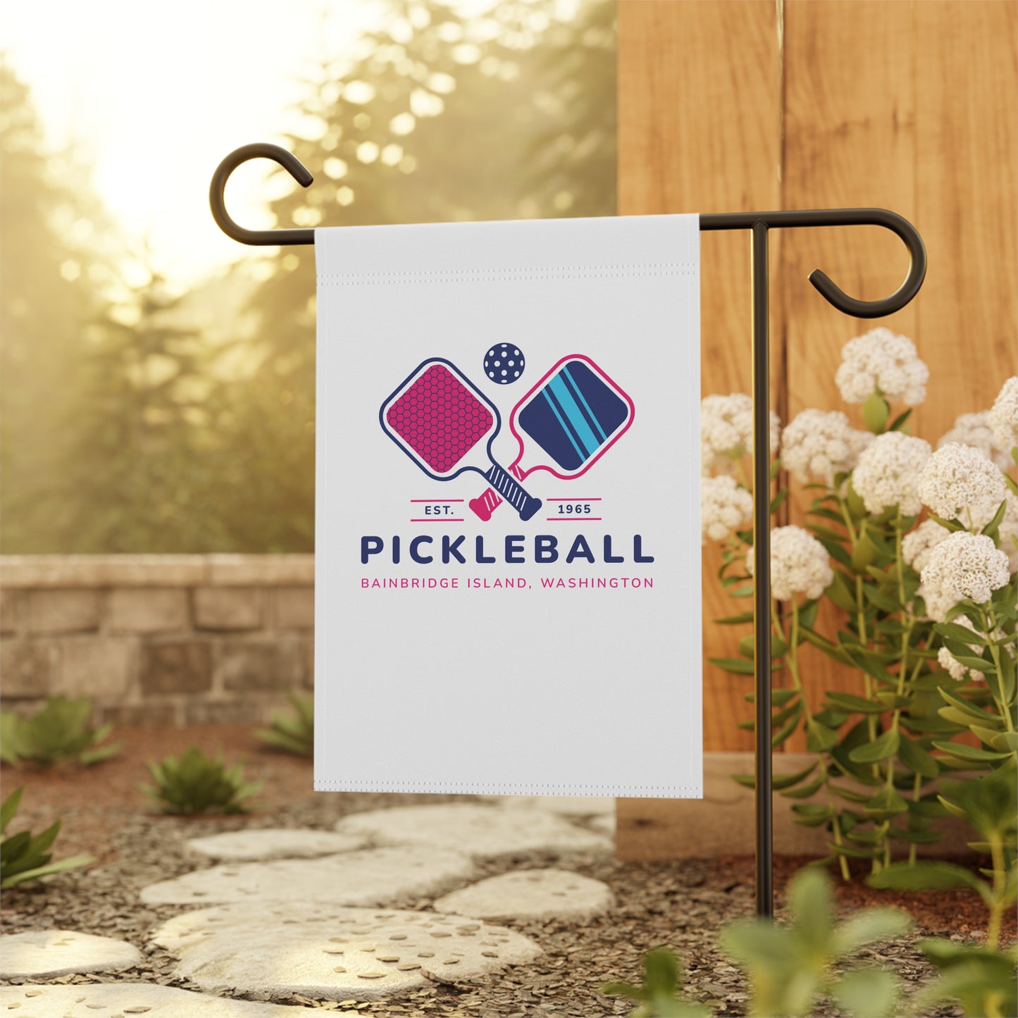 1965 Pickleball Double Paddles Garden Banner