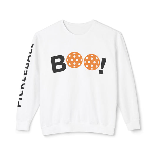 Pickleball Halloween Boo Unisex Lightweight Crewneck Sweatshirt