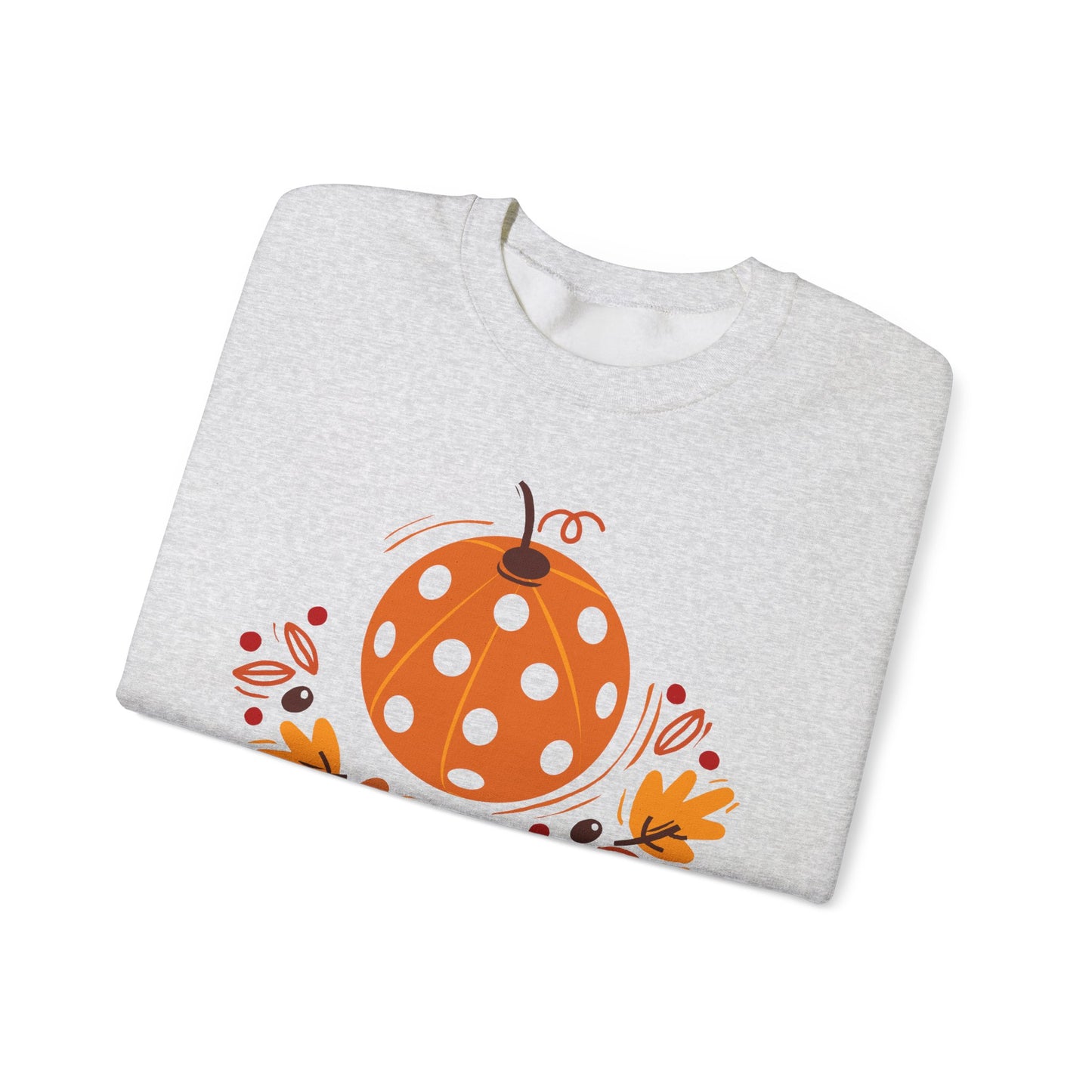 Pickleball Pumpkin Happy Thanksgiving Unisex Heavy Blend™ Crewneck Sweatshirt