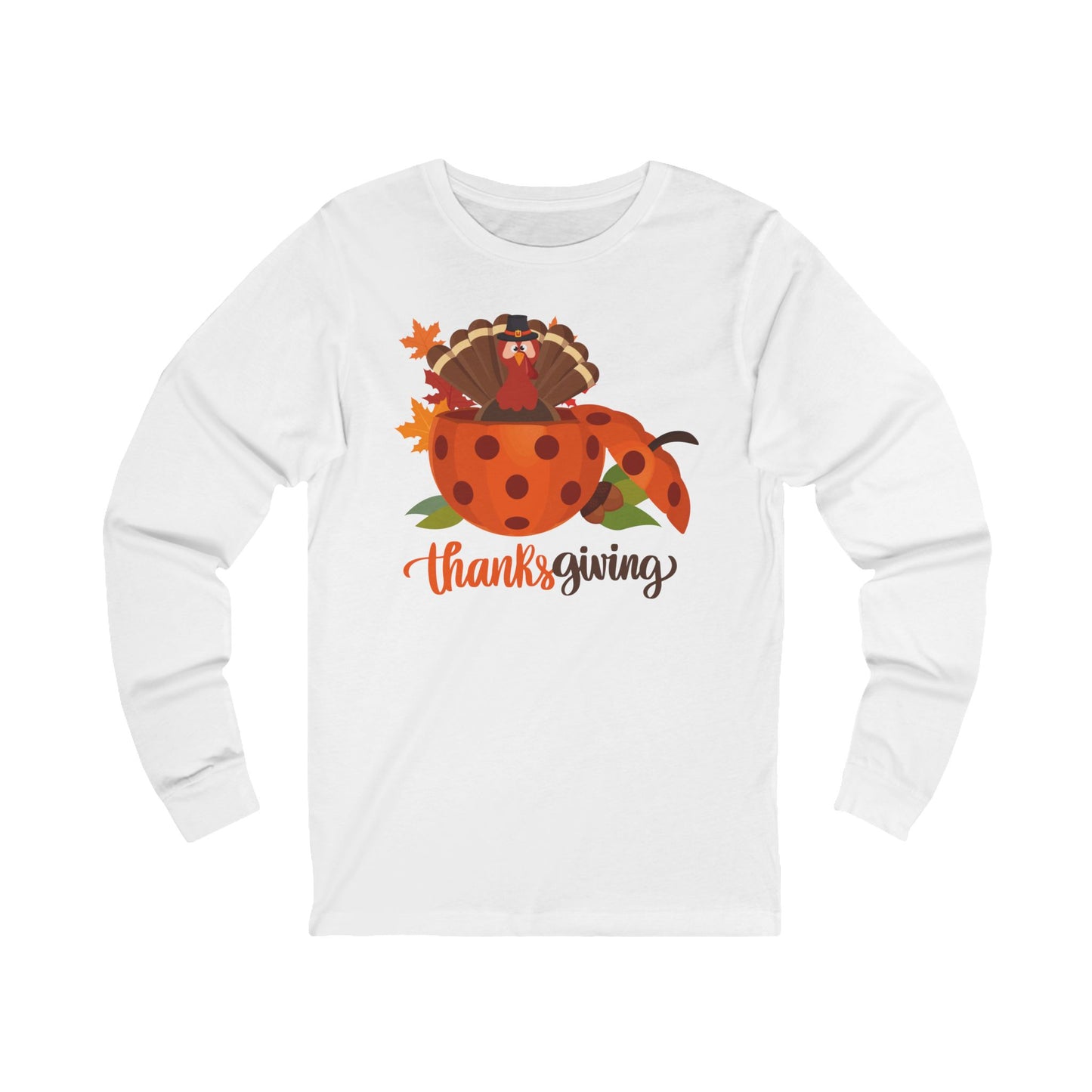 Thanksgiving Turkey Pickleball Unisex Long Sleeve Tee