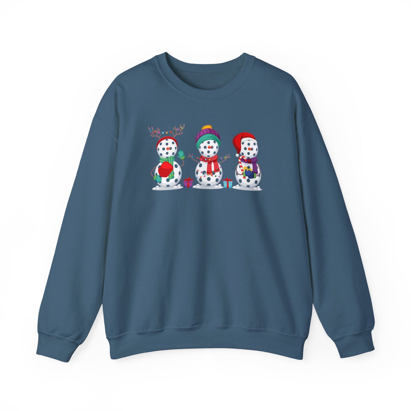 Pickleball Snowman Trio Unisex Heavy Blend™ Crewneck Sweatshirt