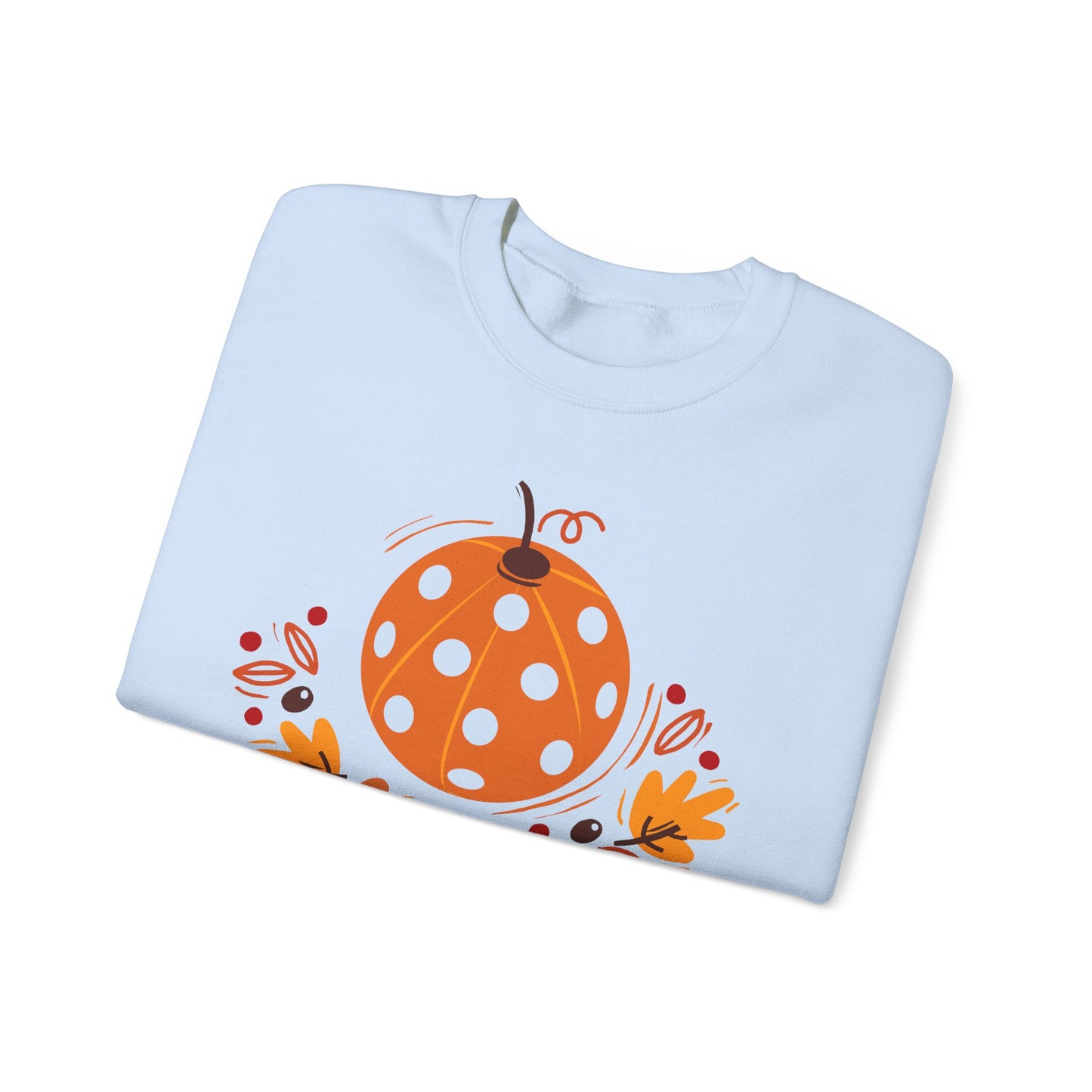 Pickleball Pumpkin Happy Thanksgiving Unisex Heavy Blend™ Crewneck Sweatshirt