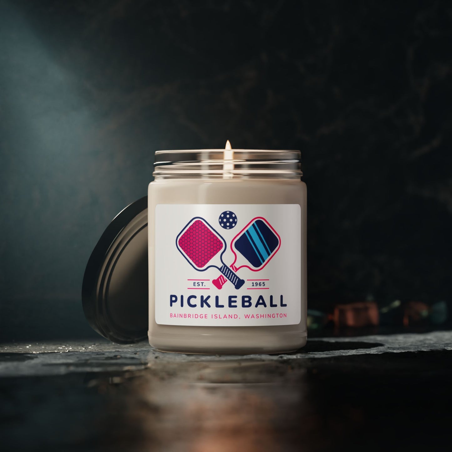 1965 Pickleball Double Paddles Scented Soy Candle, 9oz