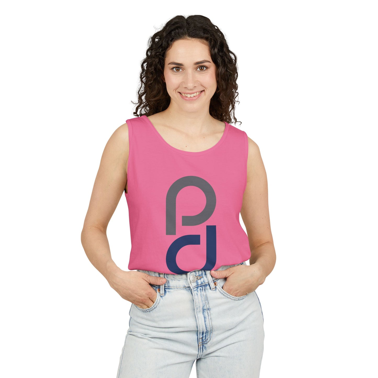 PD Pickleball Blues II - Gray Blue Unisex Garment-Dyed Tank Top