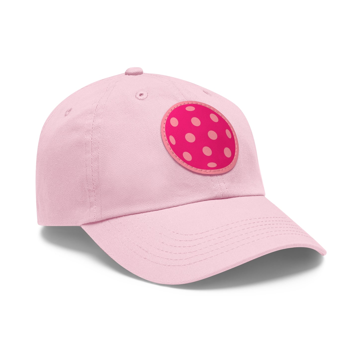 1965 Pink Pickleball Ball I Hat with Leather Patch (Round)