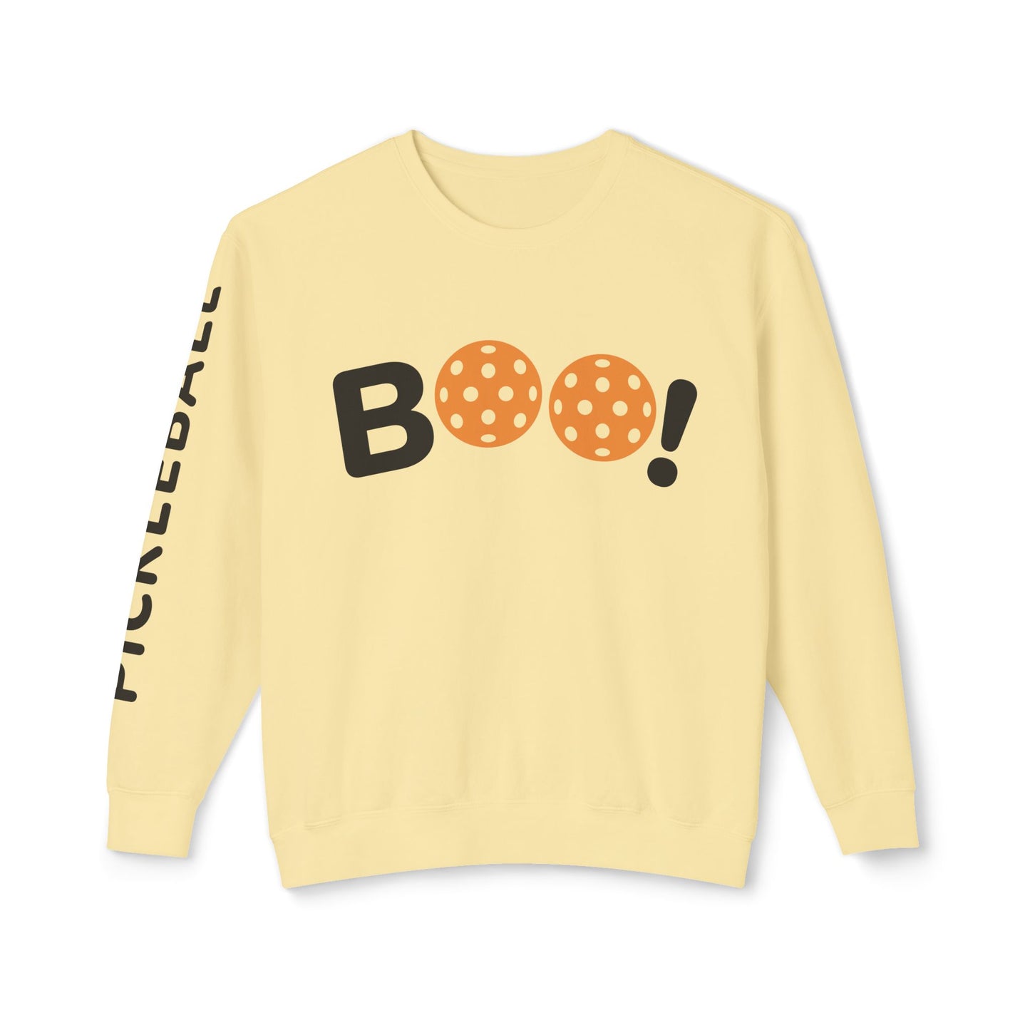 Pickleball Halloween Boo Unisex Lightweight Crewneck Sweatshirt