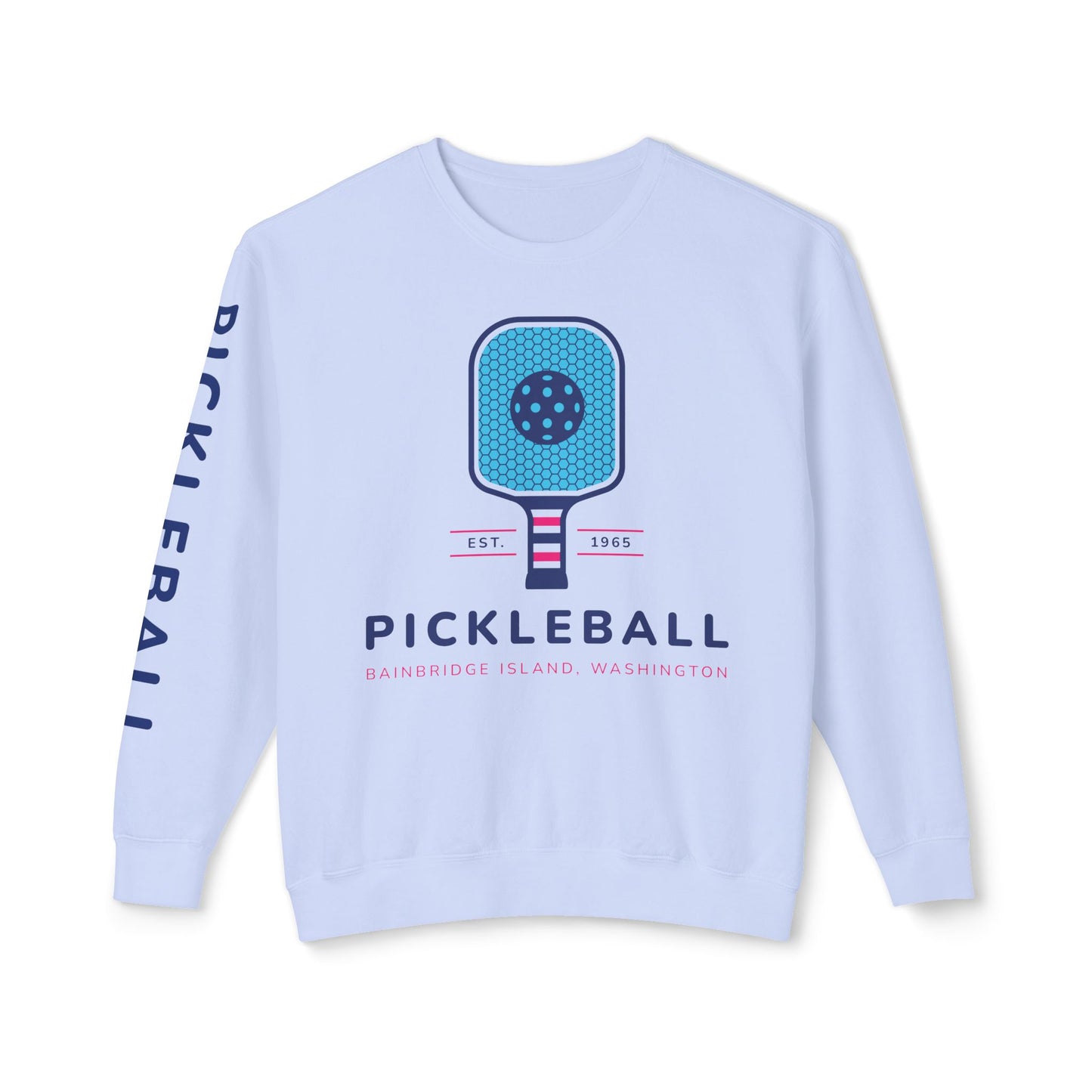 1965 Pickleball Blue Paddles Unisex Lightweight Crewneck Sweatshirt