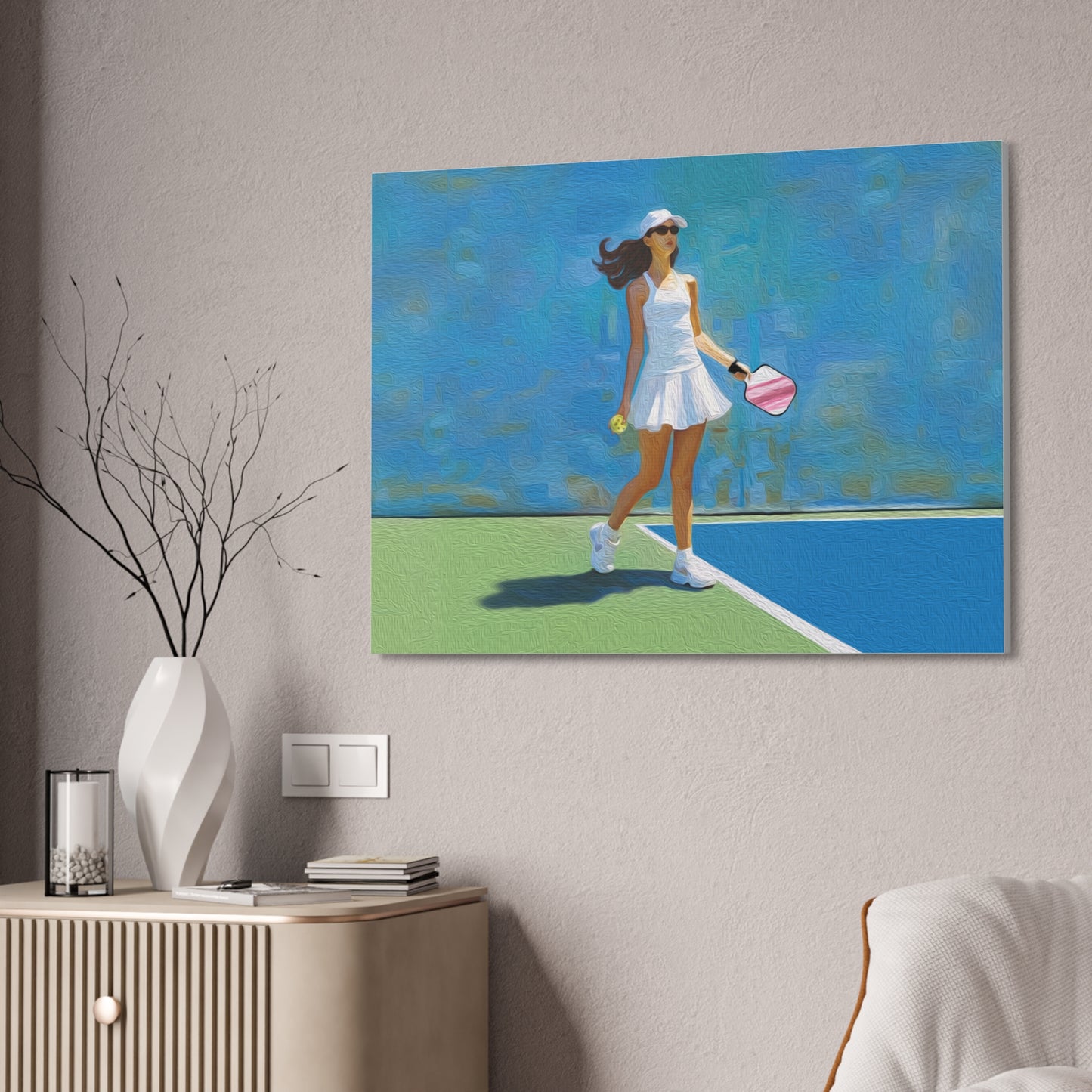 Pickleball "Courtside" Limited Edition Canvas Stretched, 1.5''