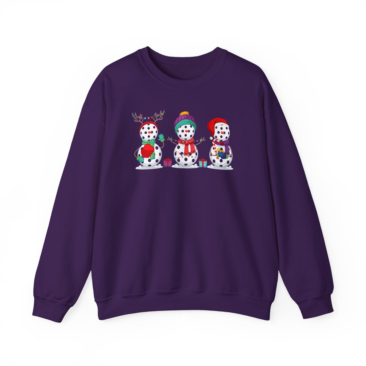 Pickleball Snowman Trio Unisex Heavy Blend™ Crewneck Sweatshirt