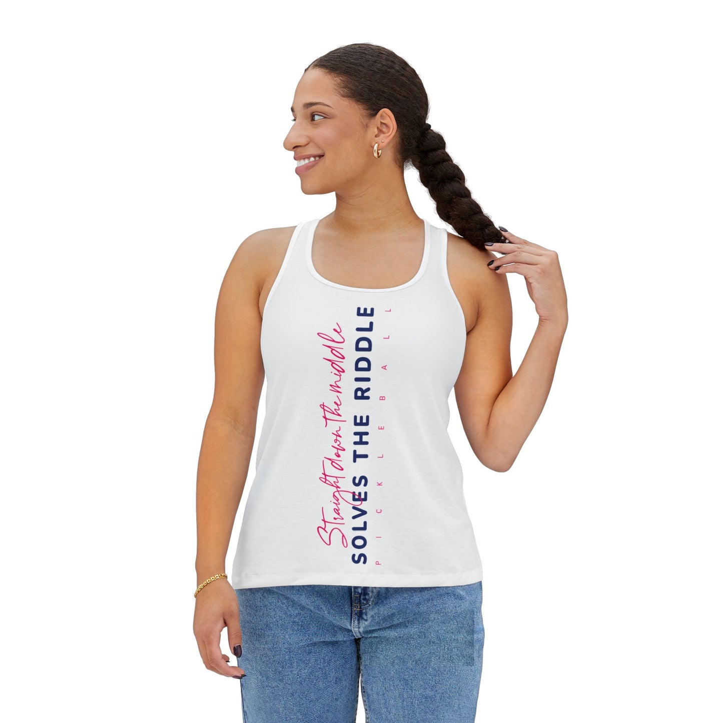 Straight Down the Middle Pickleball Women's Tank Top (AOP)