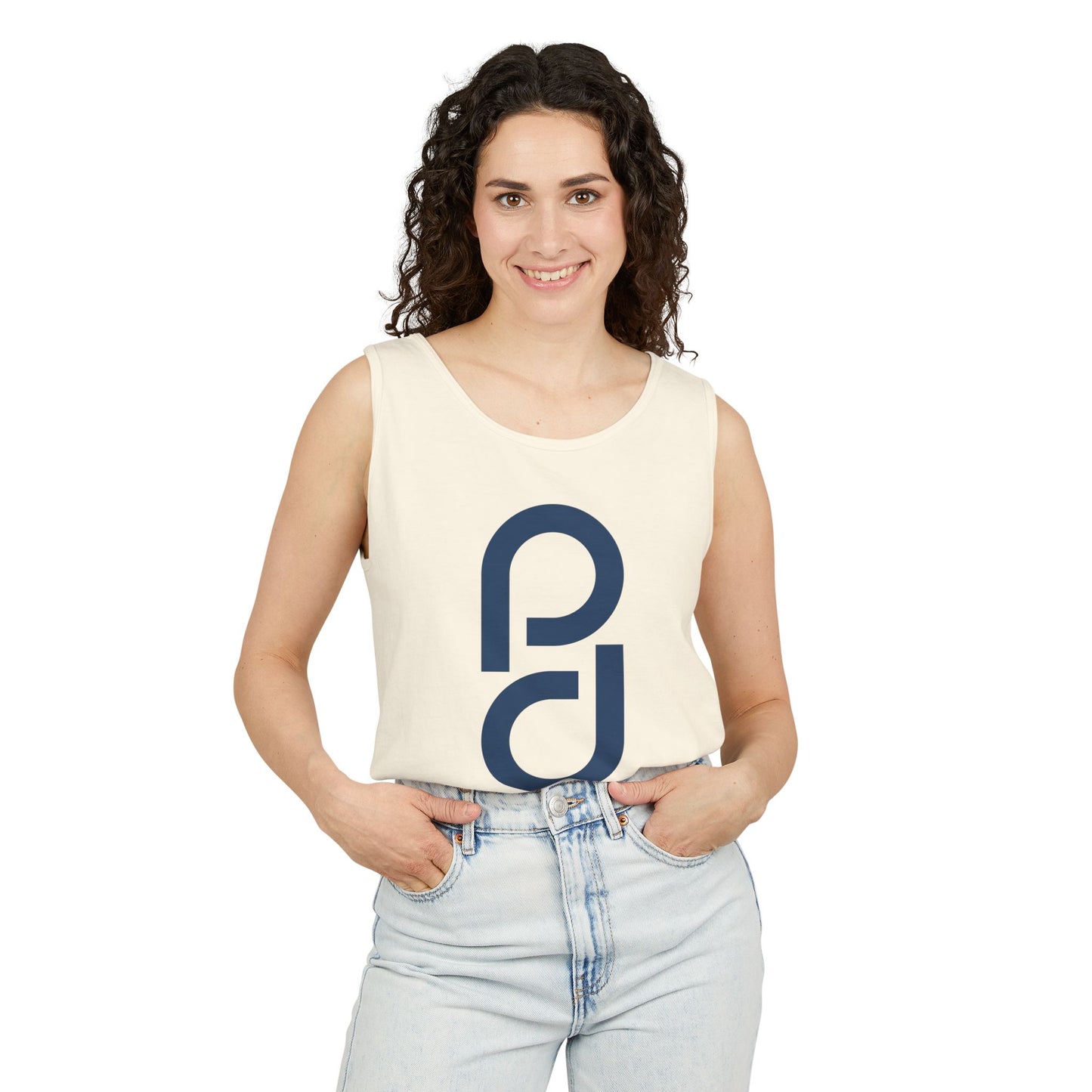 PD Pickleball Blues I - Double Blue Unisex Garment-Dyed Tank Top