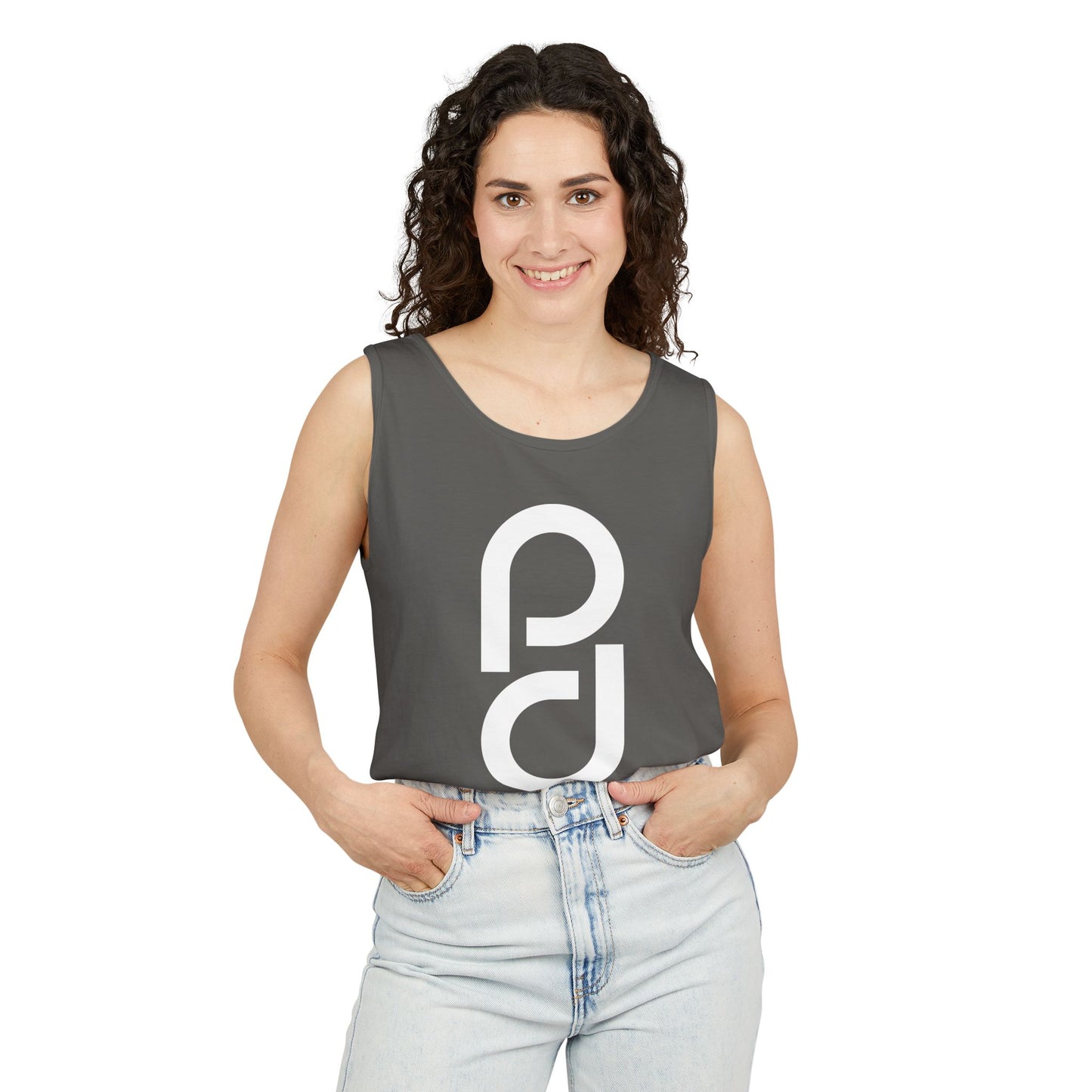 PD Pickleball Blues IV - Double White Unisex Garment-Dyed Tank Top