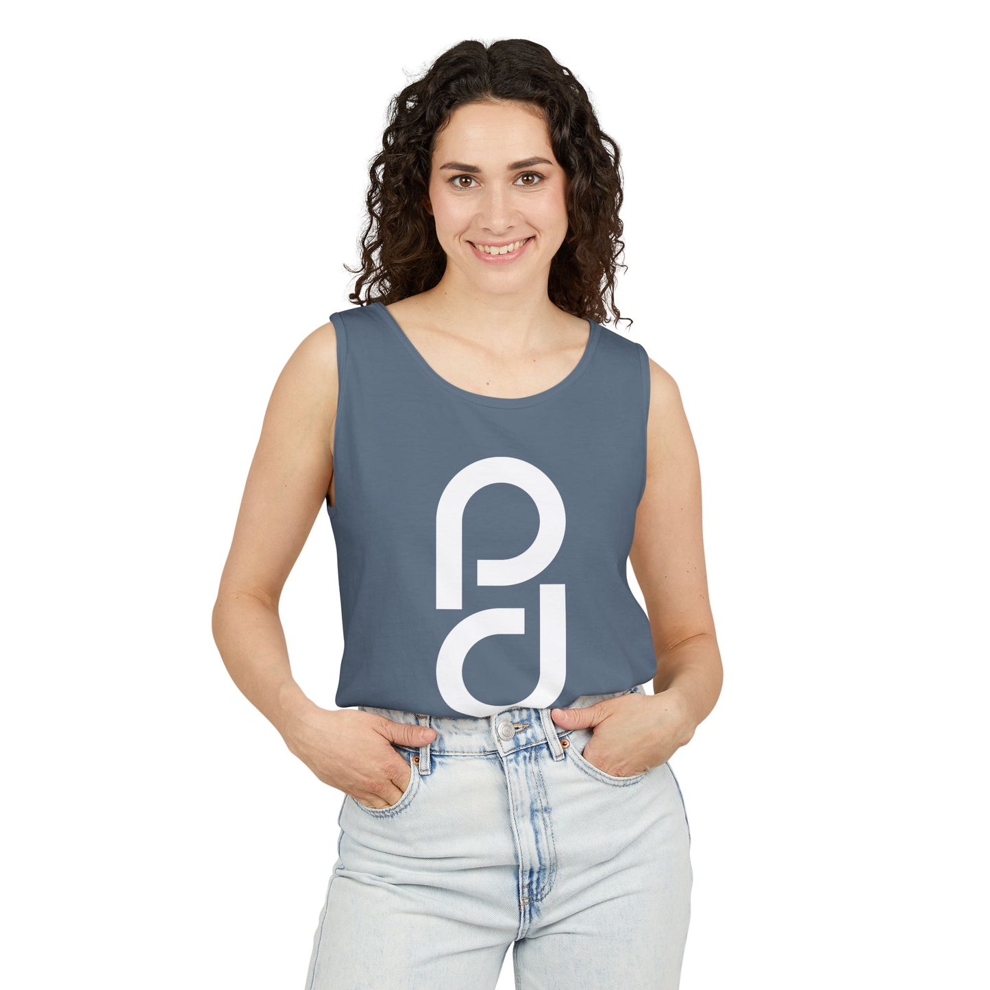 PD Pickleball Blues IV - Double White Unisex Garment-Dyed Tank Top