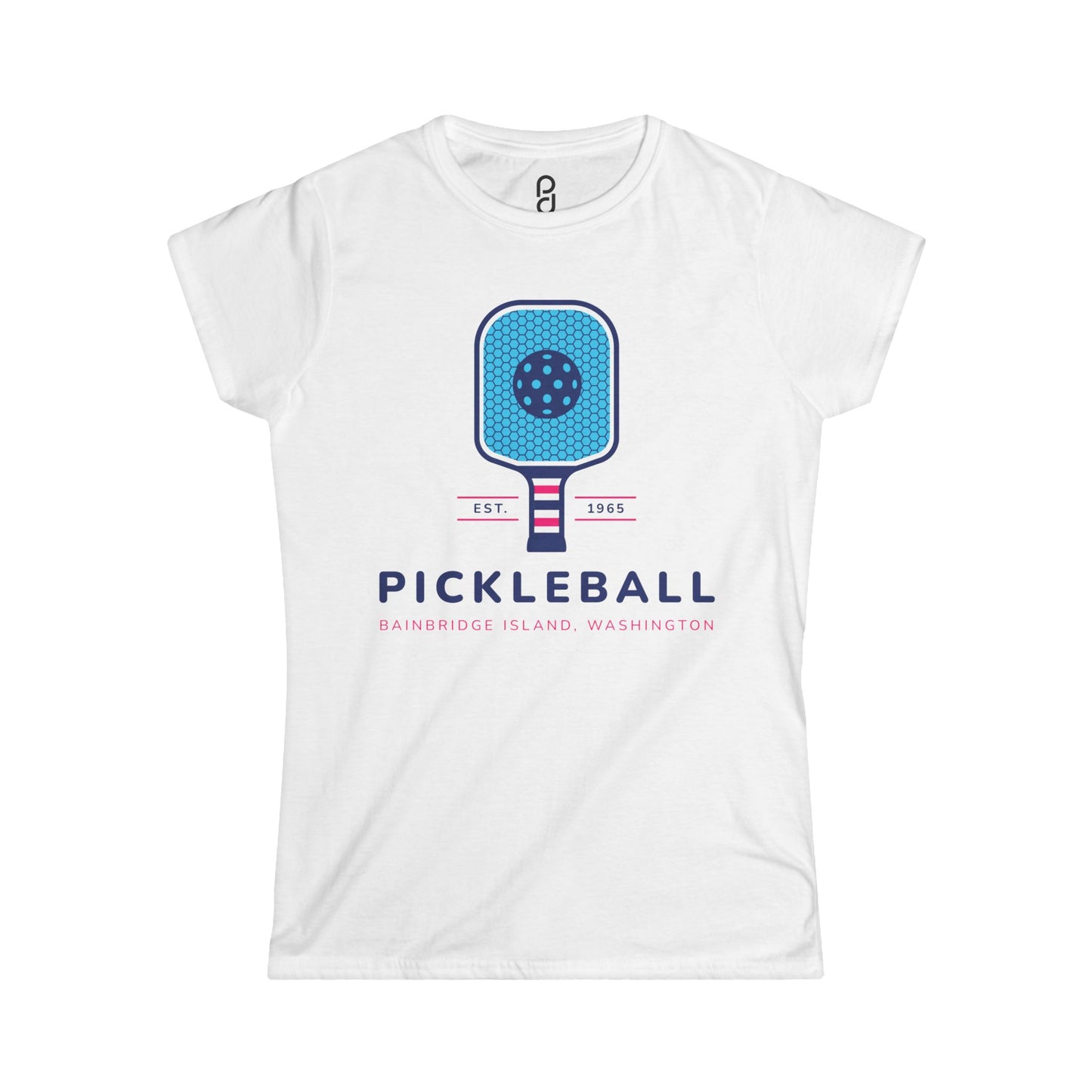 1965 Pickleball Blue Paddle Women's Softstyle Tee