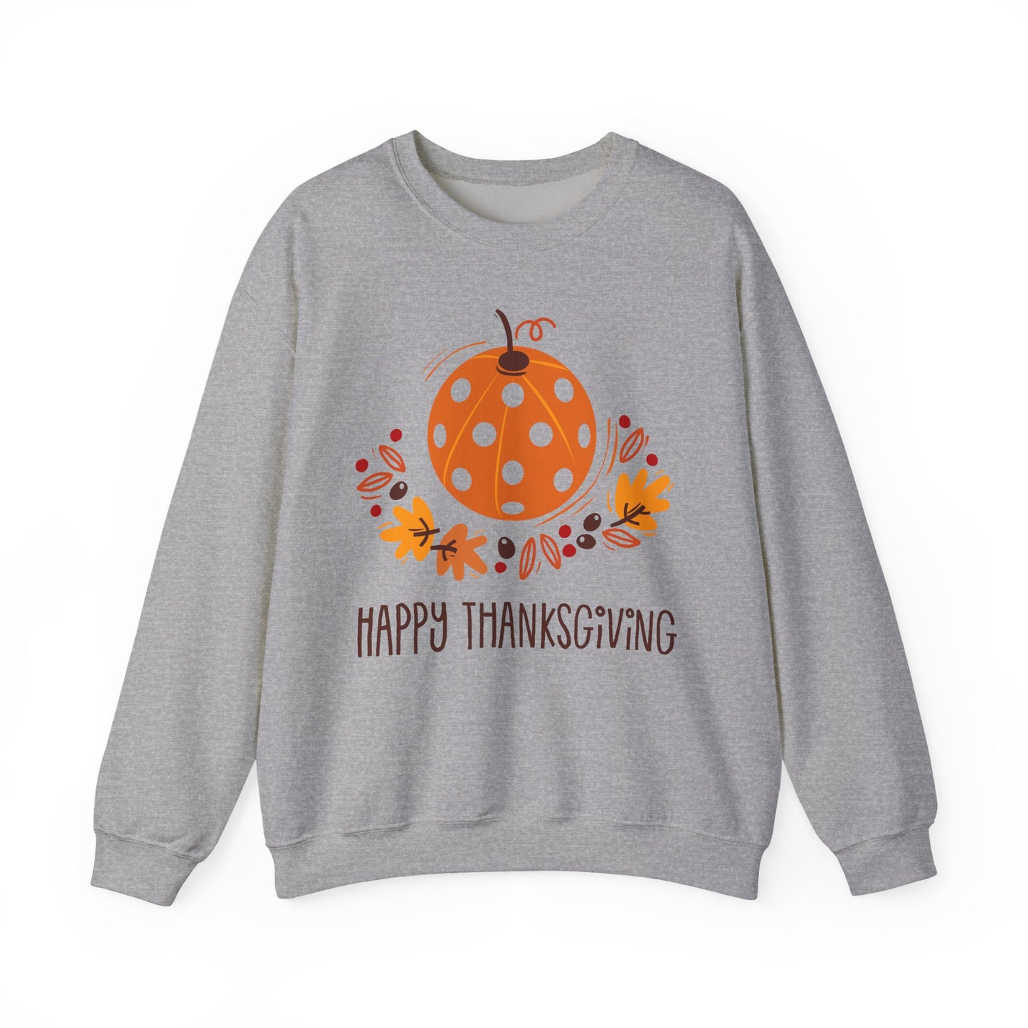 Pickleball Pumpkin Happy Thanksgiving Unisex Heavy Blend™ Crewneck Sweatshirt