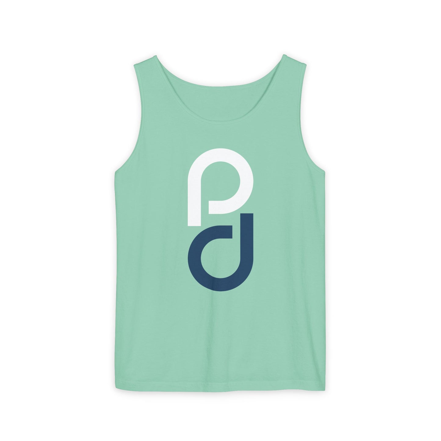 PD Pickleball Blues III – White Blue Unisex Garment-Dyed Tank Top