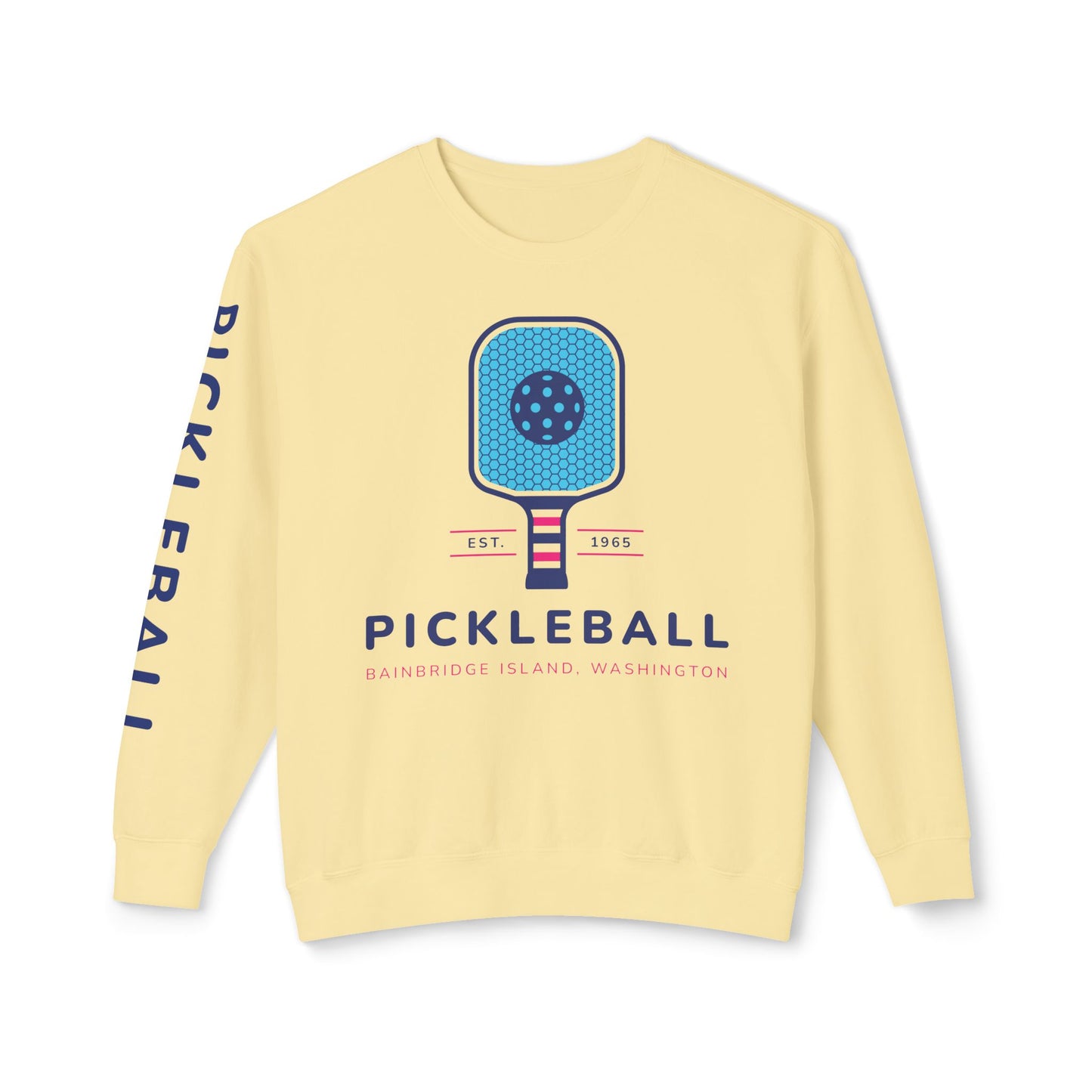 1965 Pickleball Blue Paddles Unisex Lightweight Crewneck Sweatshirt