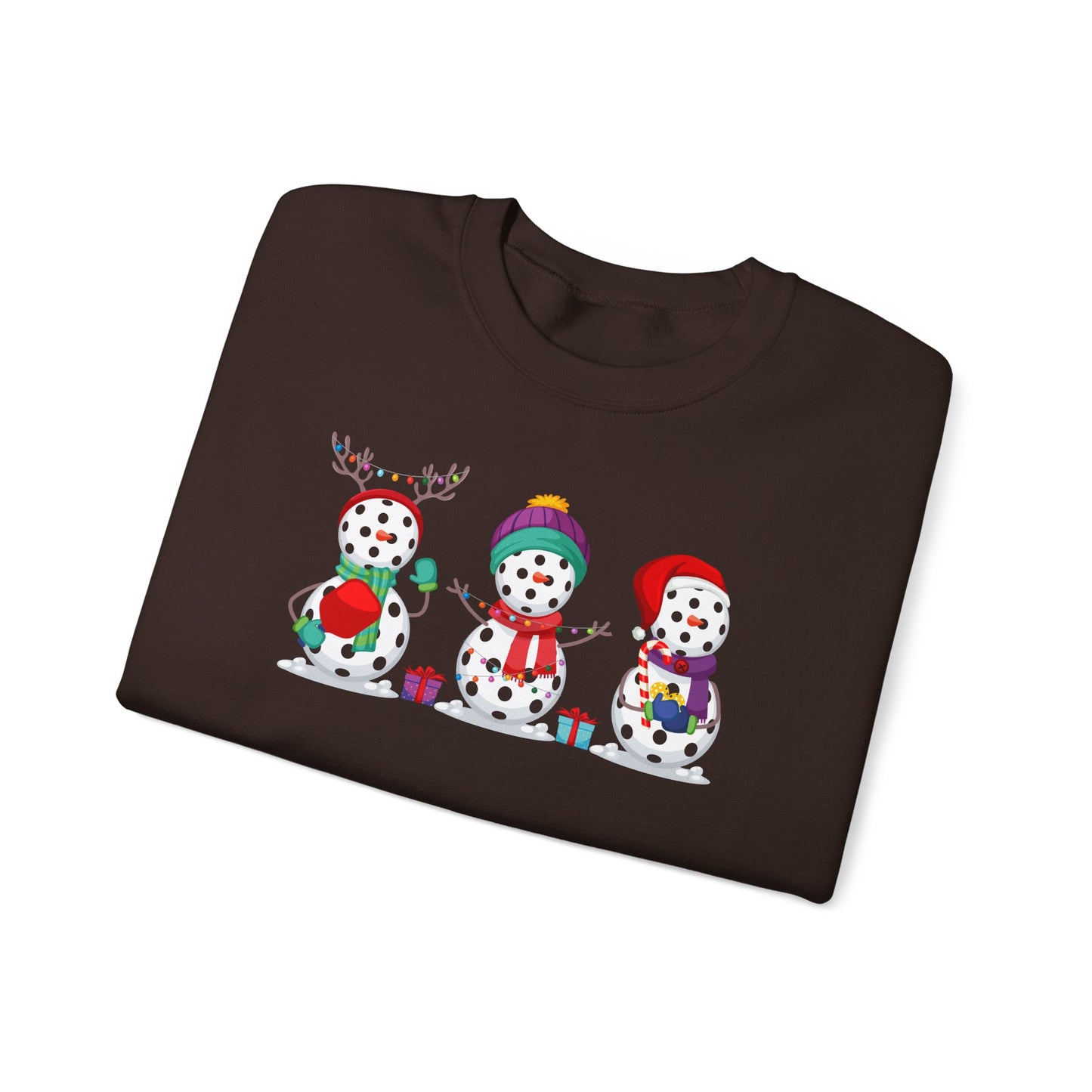 Pickleball Snowman Trio Unisex Heavy Blend™ Crewneck Sweatshirt