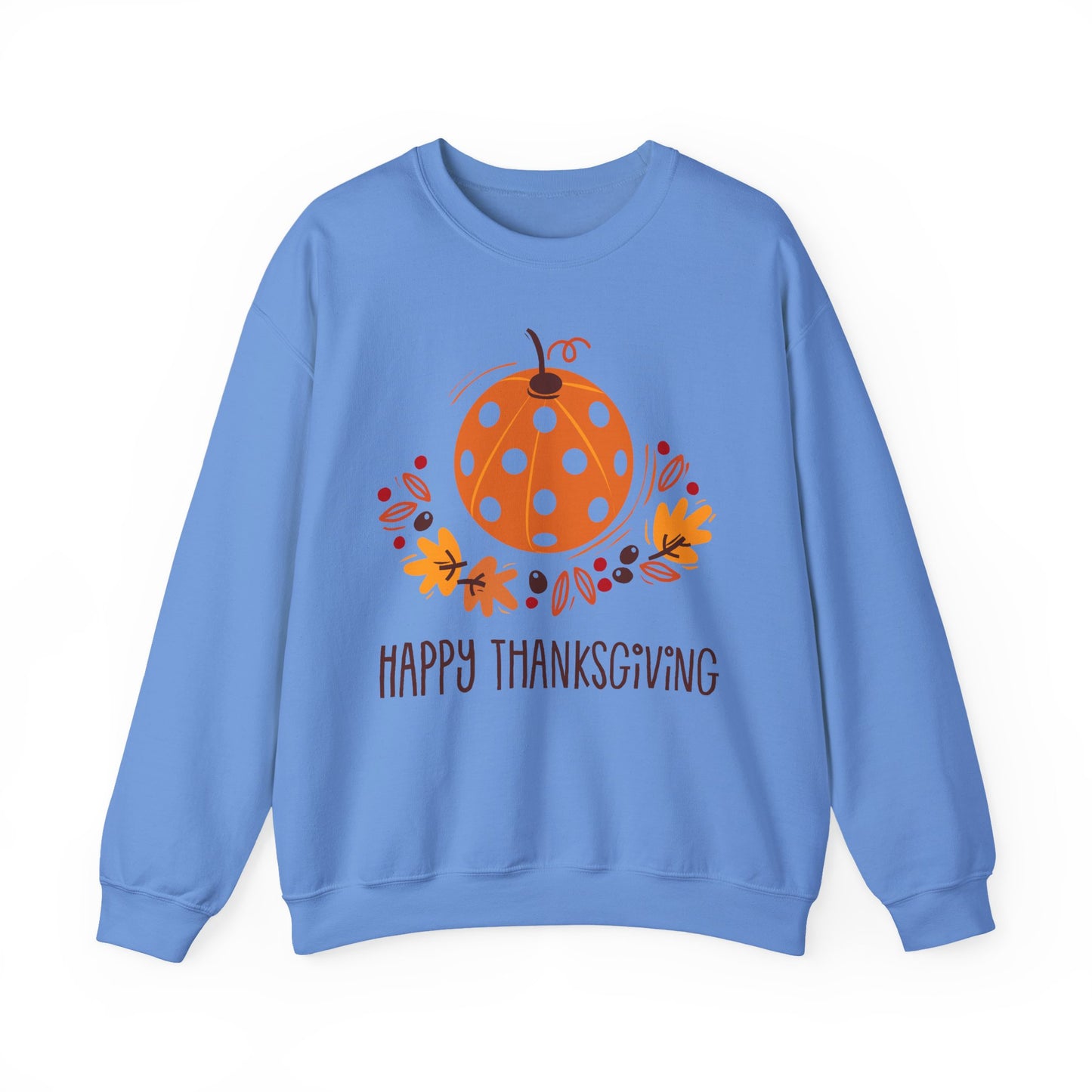 Pickleball Pumpkin Happy Thanksgiving Unisex Heavy Blend™ Crewneck Sweatshirt
