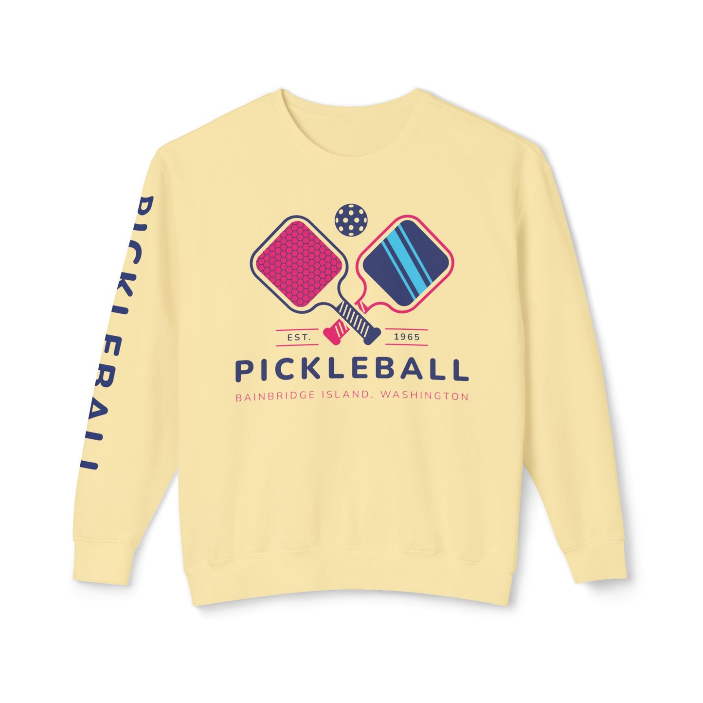 1965 Pickleball Double Paddles Unisex Lightweight Crewneck Sweatshirt