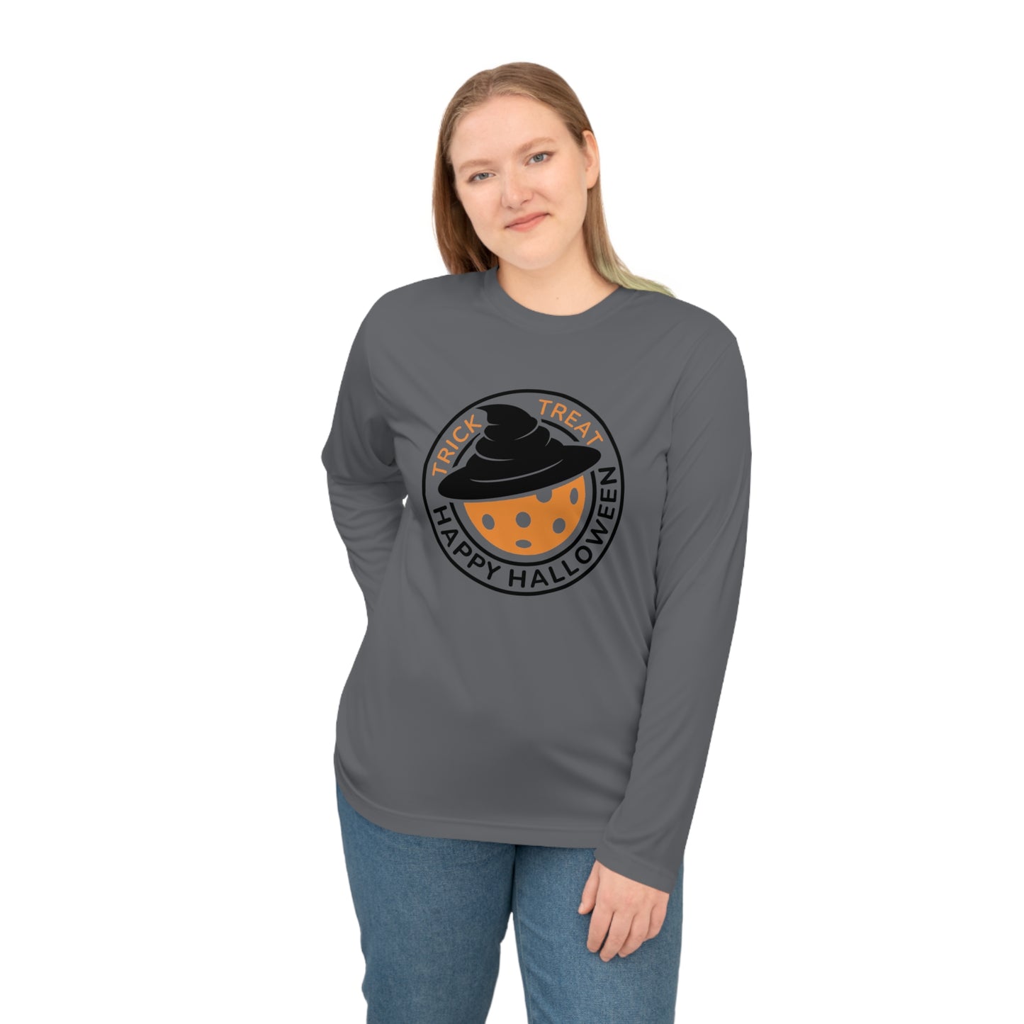 Pickleball Halloween Pumpkin Unisex Performance Long Sleeve Shirt