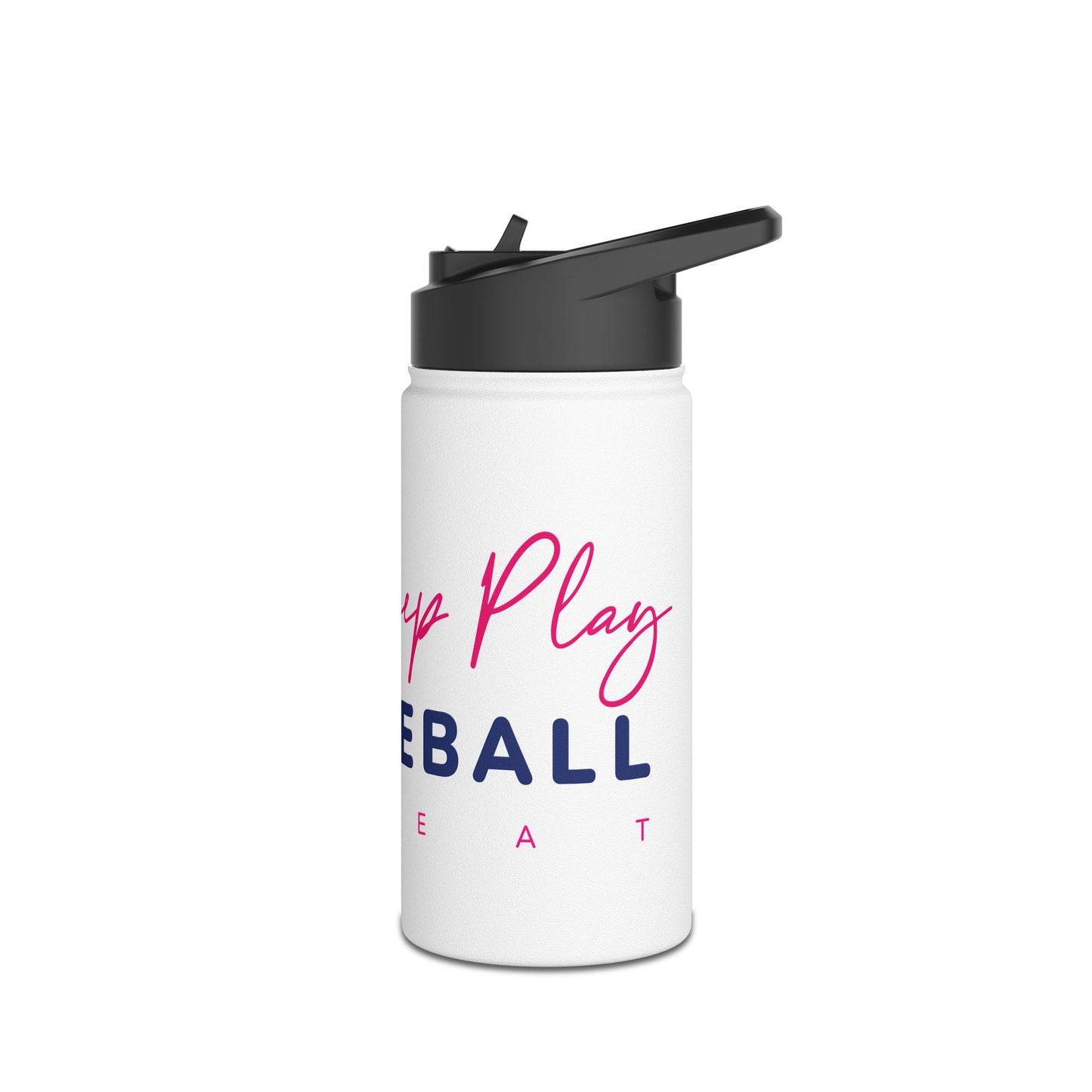 Eat Sleep Play Pickleball Repeat Stainless Steel Water Bottle, Standard Lid