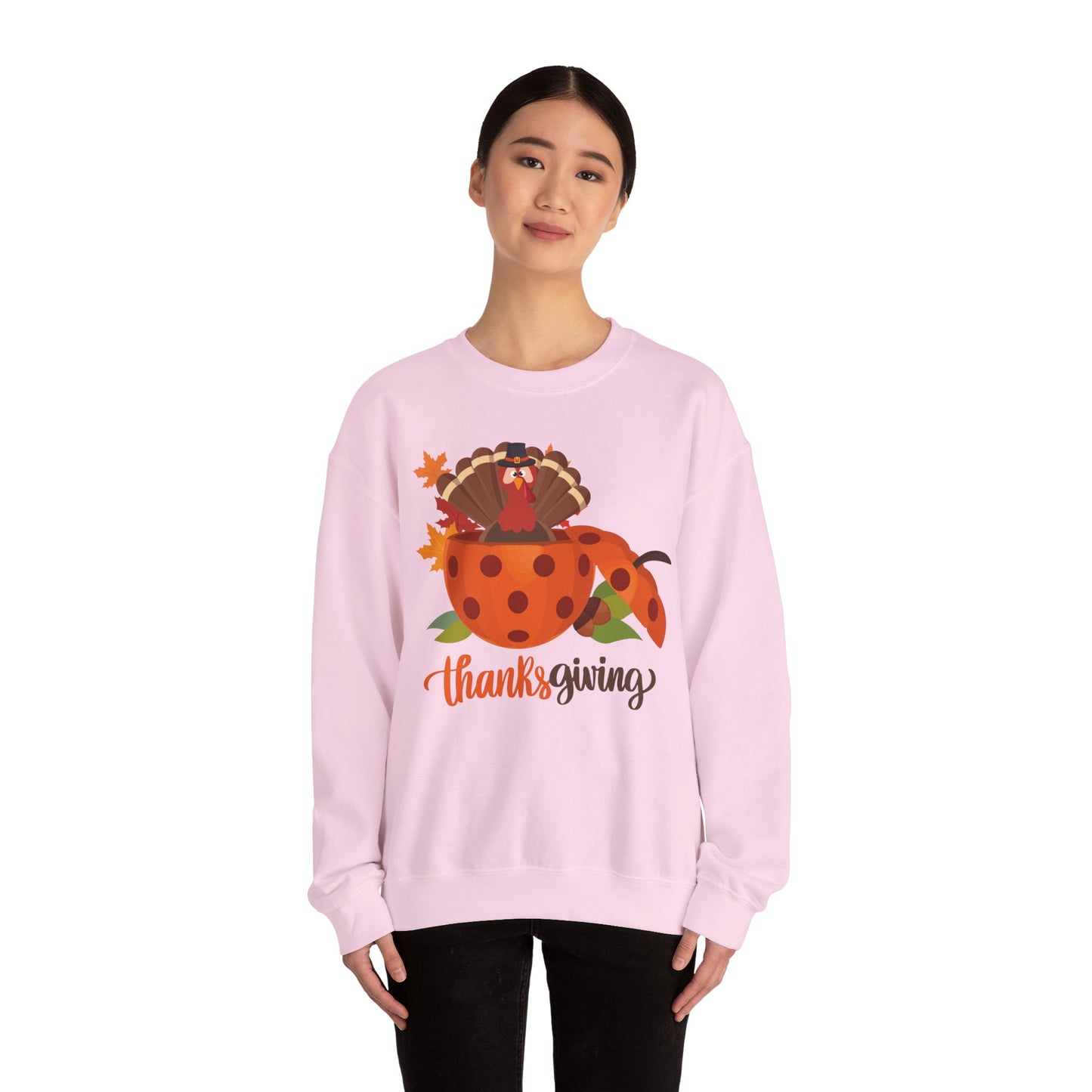 Thanksgiving Turkey Pickleball Unisex Heavy Blend™ Crewneck Sweatshirt