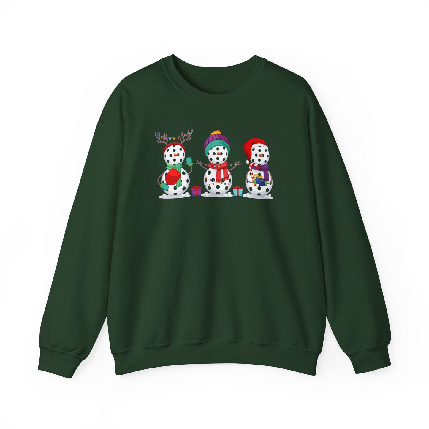 Pickleball Snowman Trio Unisex Heavy Blend™ Crewneck Sweatshirt
