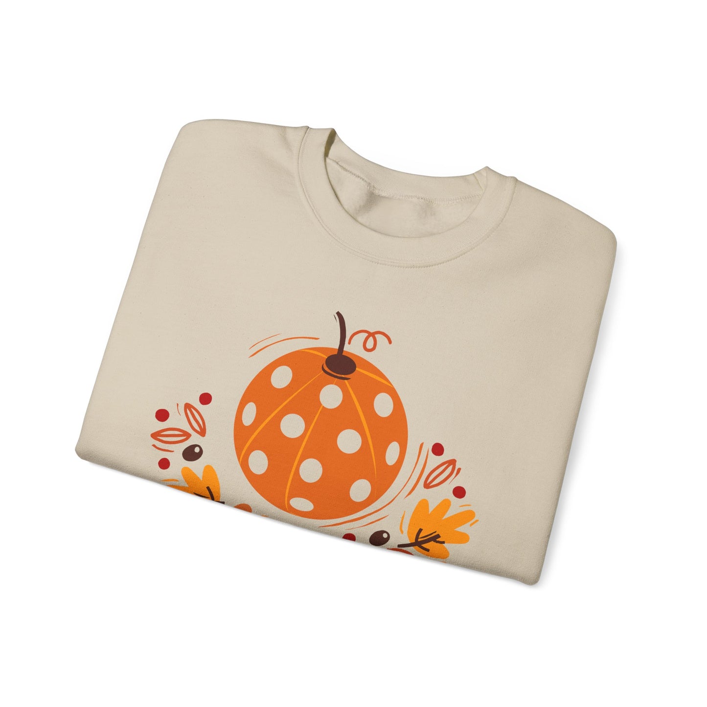 Pickleball Pumpkin Happy Thanksgiving Unisex Heavy Blend™ Crewneck Sweatshirt
