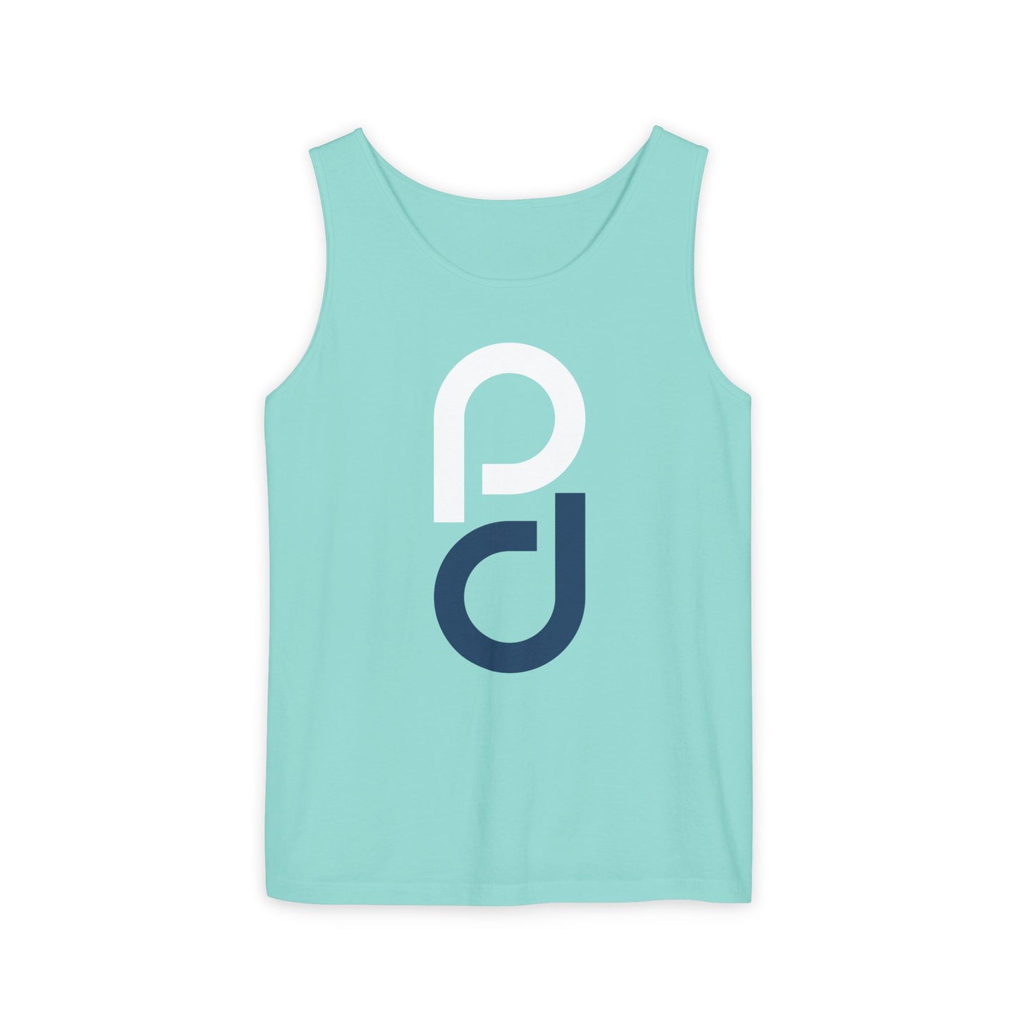 PD Pickleball Blues III – White Blue Unisex Garment-Dyed Tank Top